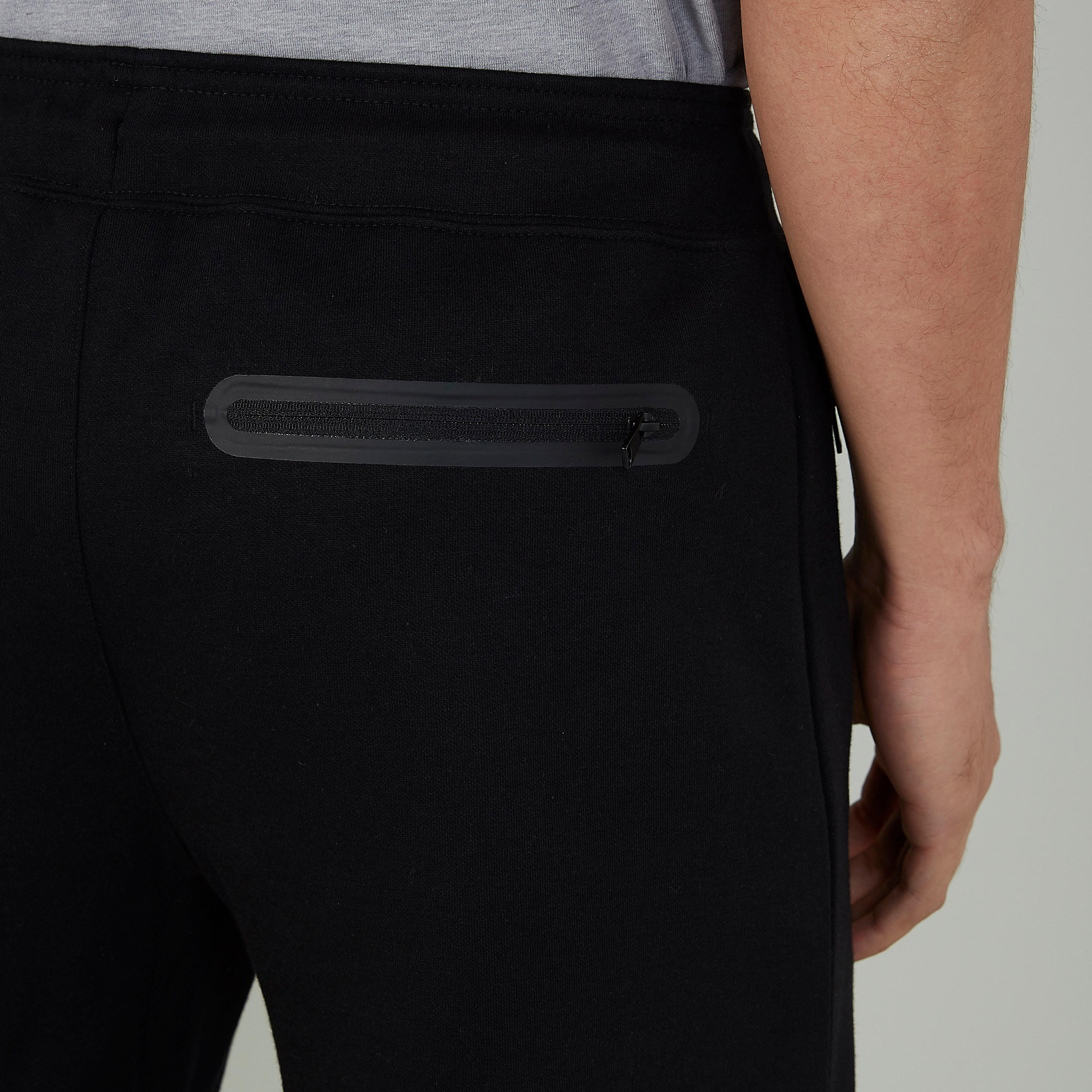 بنطلون رياضي سادة بخصر مطّاطي وجيوب-men-clothing-sportswearandactivewear-bottoms-image-5