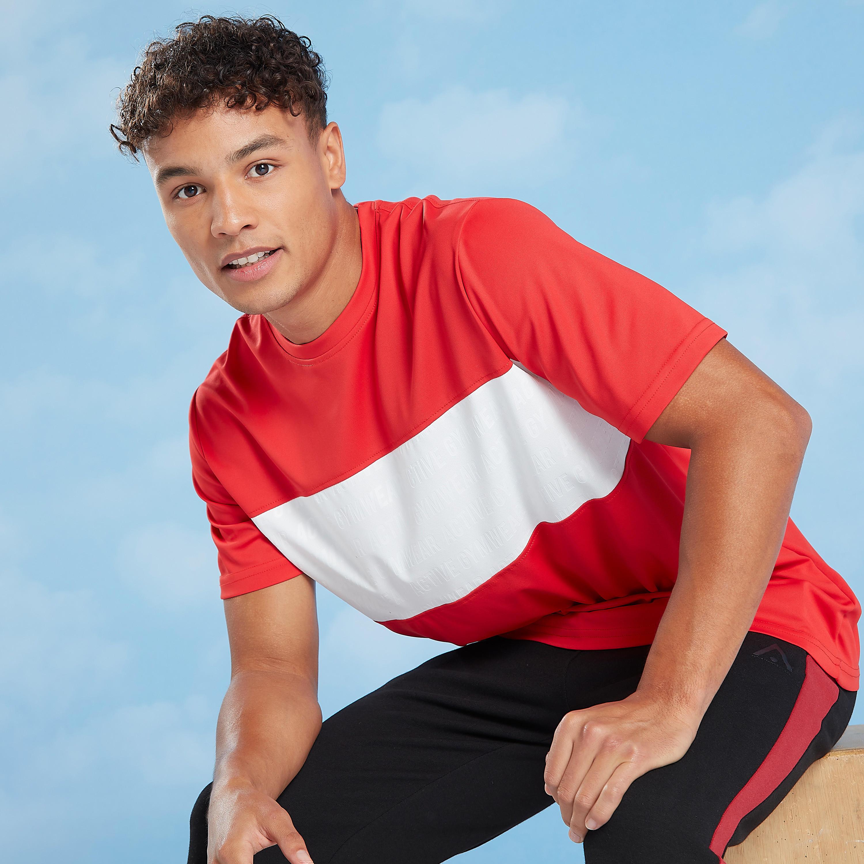 Cut and Sew T-shirt with Round Neck and Short Sleeves-men-clothing-sportswearandactivewear-tshirtsandpolos-image-1