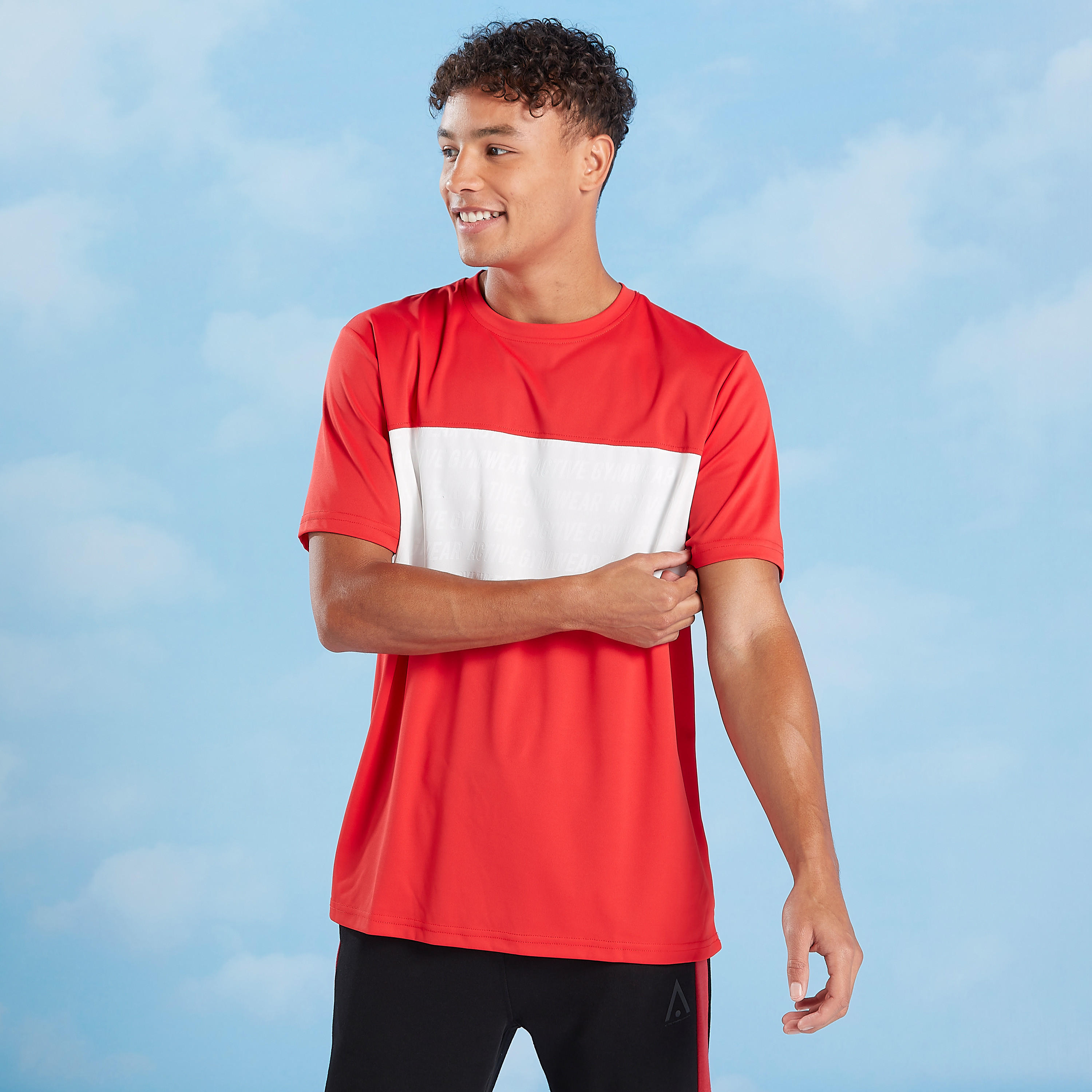 Cut and Sew T-shirt with Round Neck and Short Sleeves-men-clothing-sportswearandactivewear-tshirtsandpolos-image-2
