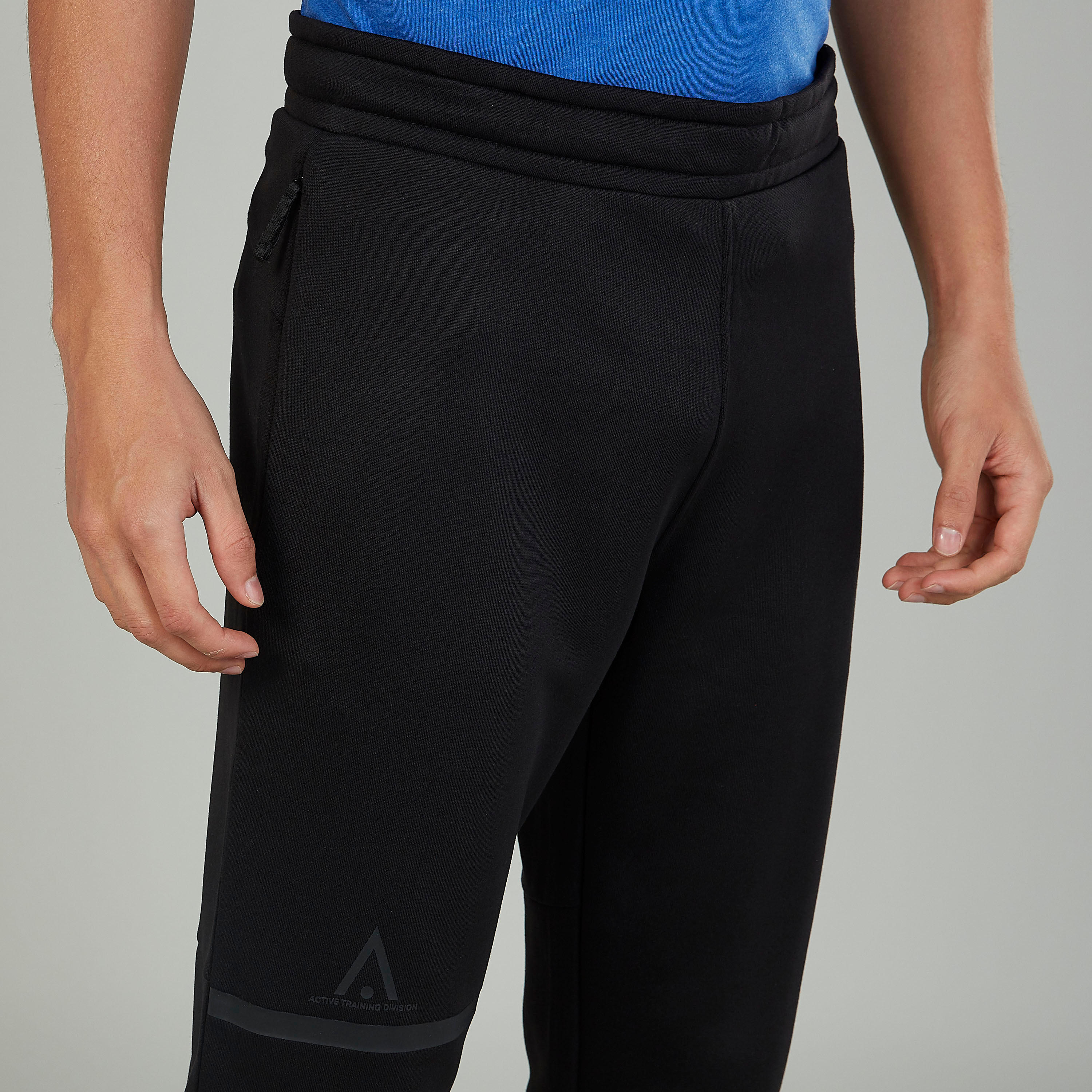 Full Length Plain Pants with Elasticised Waistband-men-clothing-sportswearandactivewear-bottoms-image-3