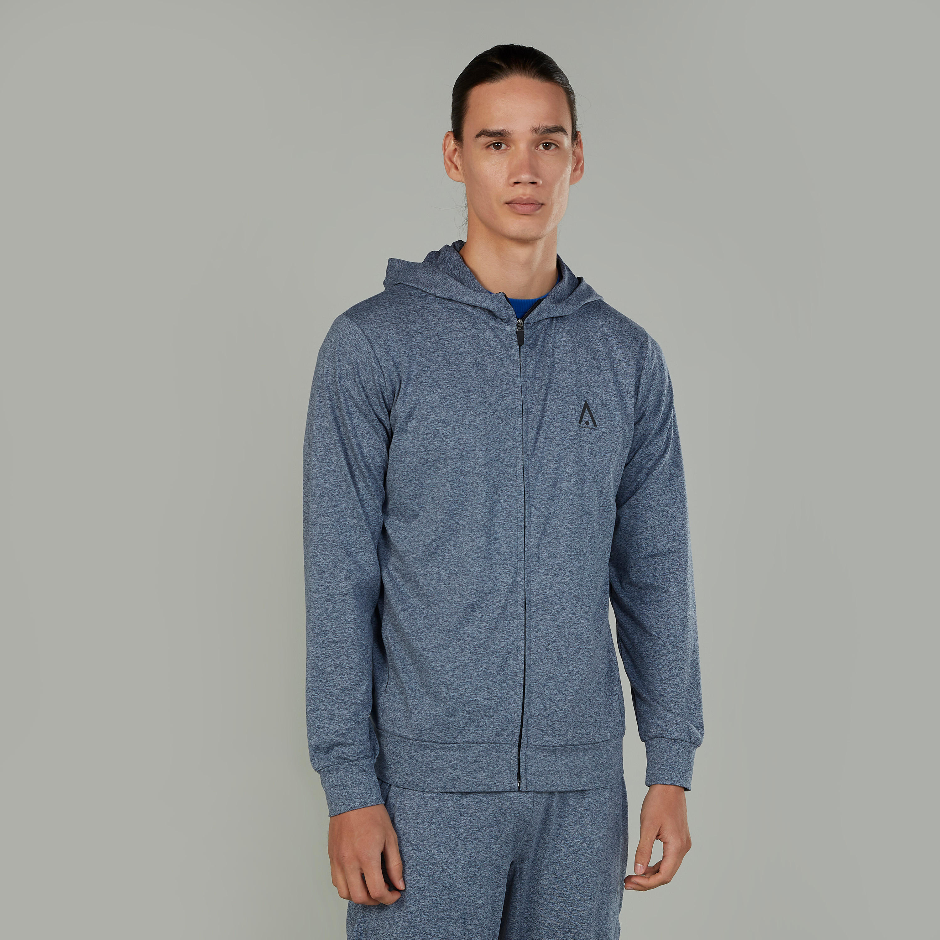 Plain Hooded Jacket with Long Sleeves and Hood-men-winterwear-hoodiesandsweatshirts-image-1