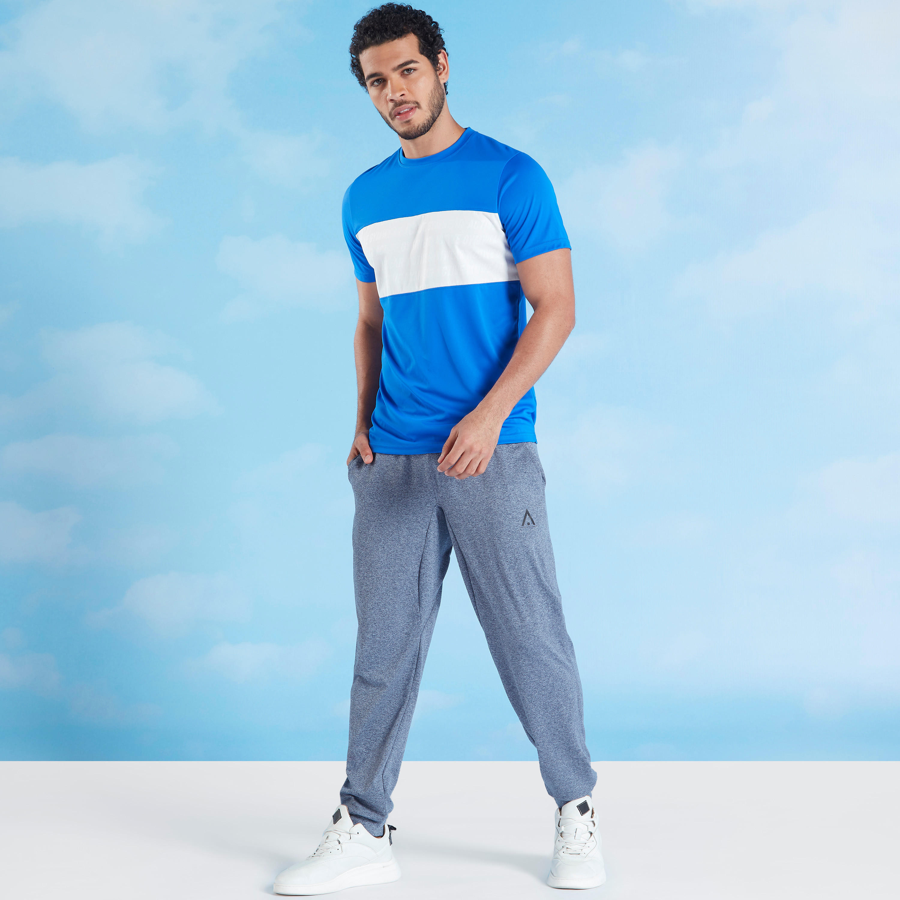 بنطلون رياضي طويل سادة بتفاصيل رباط وجيوب-men-clothing-sportswearandactivewear-bottoms-image-2
