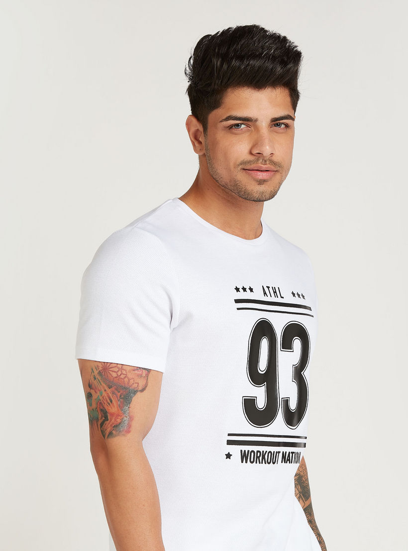 Printed T-shirt with Crew Neck and Short Sleeves-men-clothing-sportswearandactivewear-tshirtsandpolos-image-4