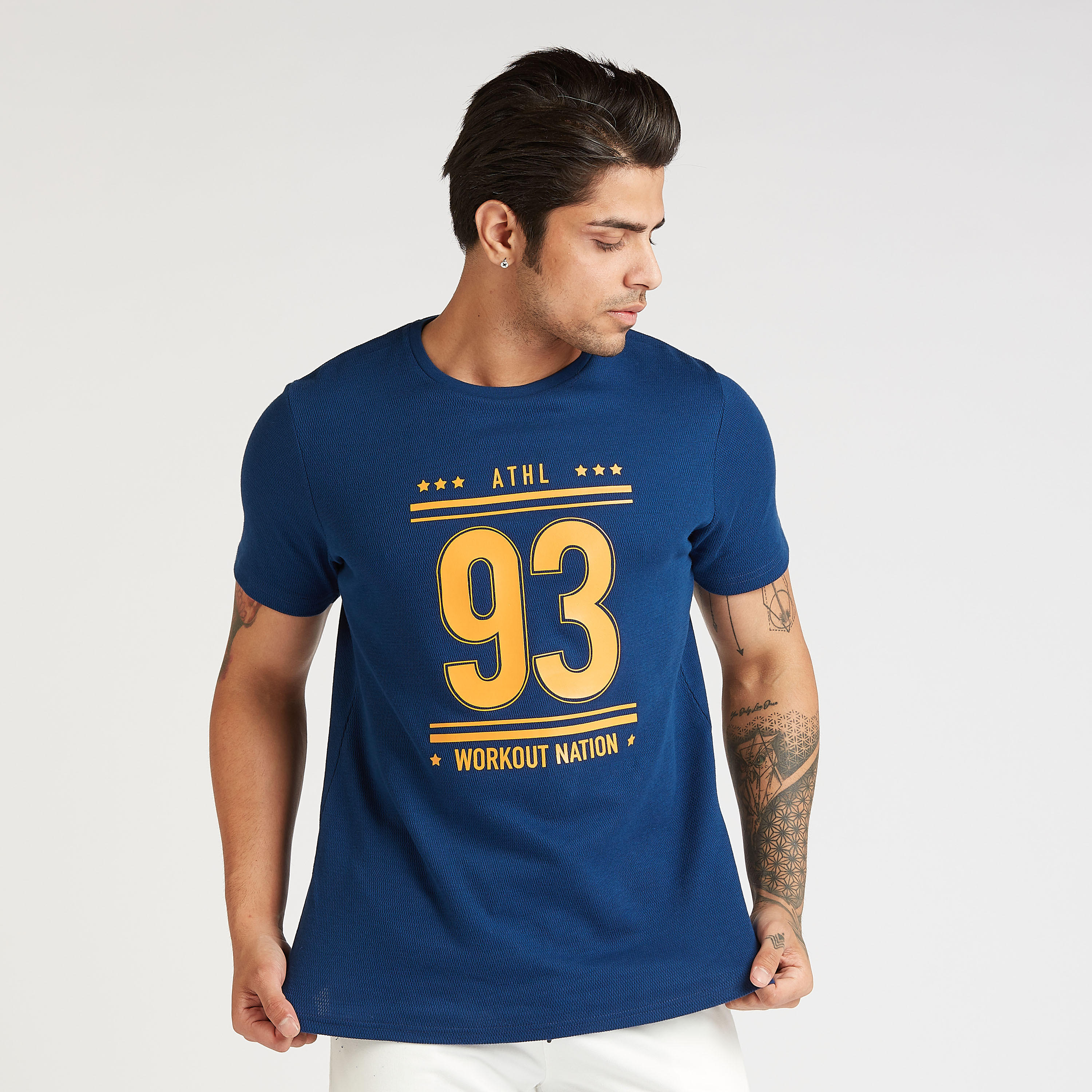 Printed T-shirt with Crew Neck and Short Sleeves-men-clothing-sportswearandactivewear-tshirtsandpolos-image-1