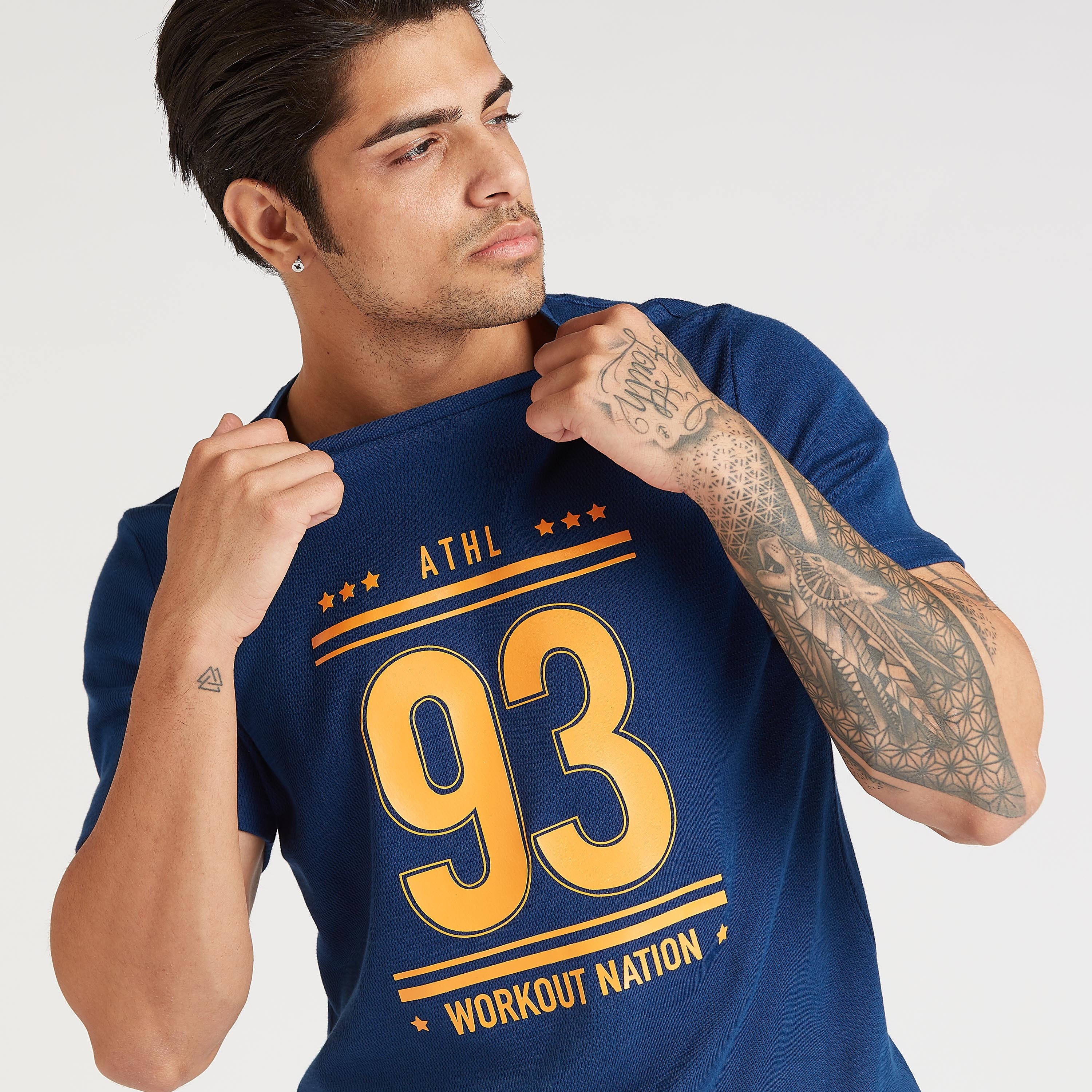 Printed T-shirt with Crew Neck and Short Sleeves-men-clothing-sportswearandactivewear-tshirtsandpolos-image-3