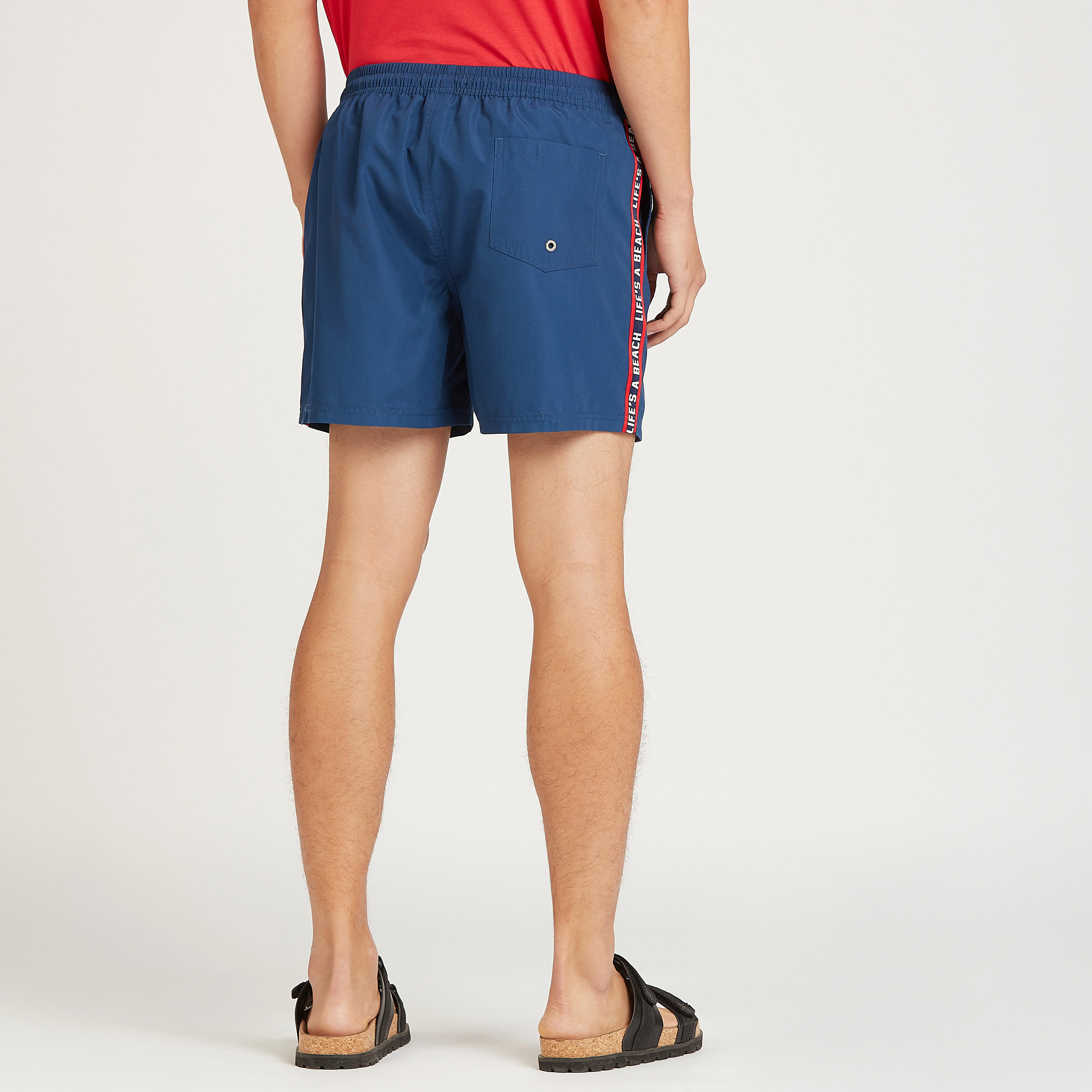 Solid Shorts with Pocket and Tape Detail-men-clothing-bottoms-shorts-image-5