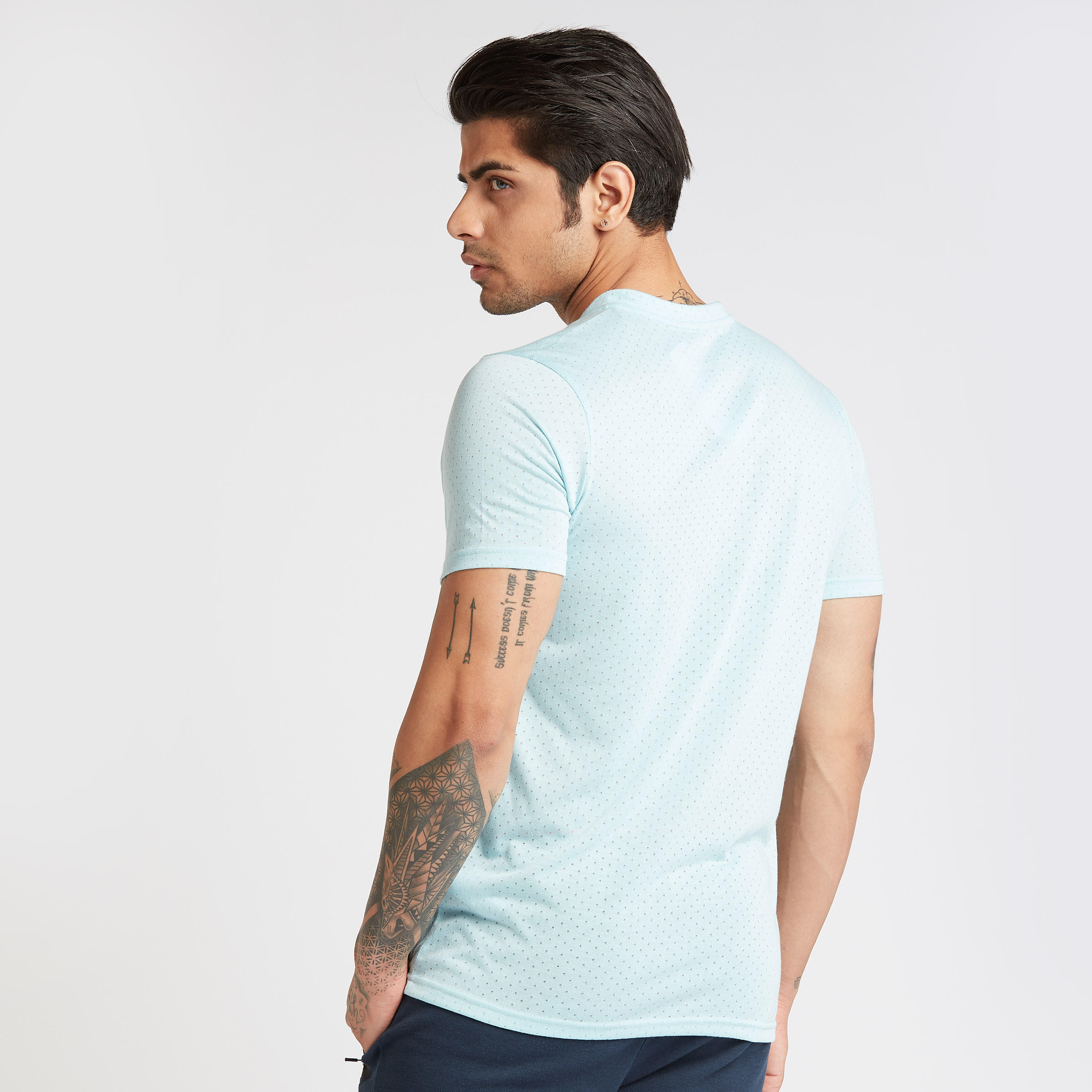 Solid T-shirt with Crew Neck and Short Sleeves-men-clothing-sportswearandactivewear-tshirtsandpolos-image-4