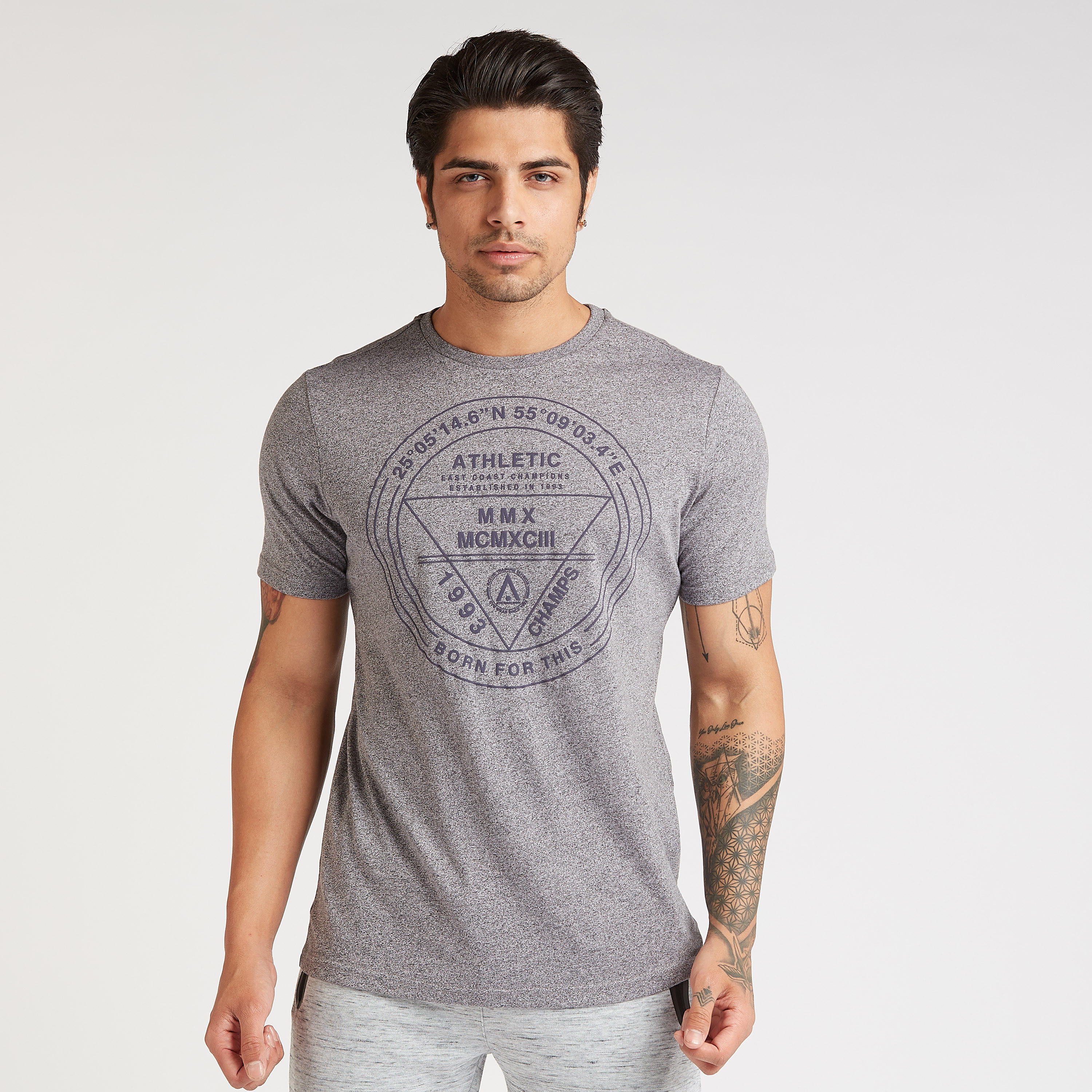 Printed T-shirt with Crew Neck and Short Sleeves-men-clothing-sportswearandactivewear-tshirtsandpolos-image-1