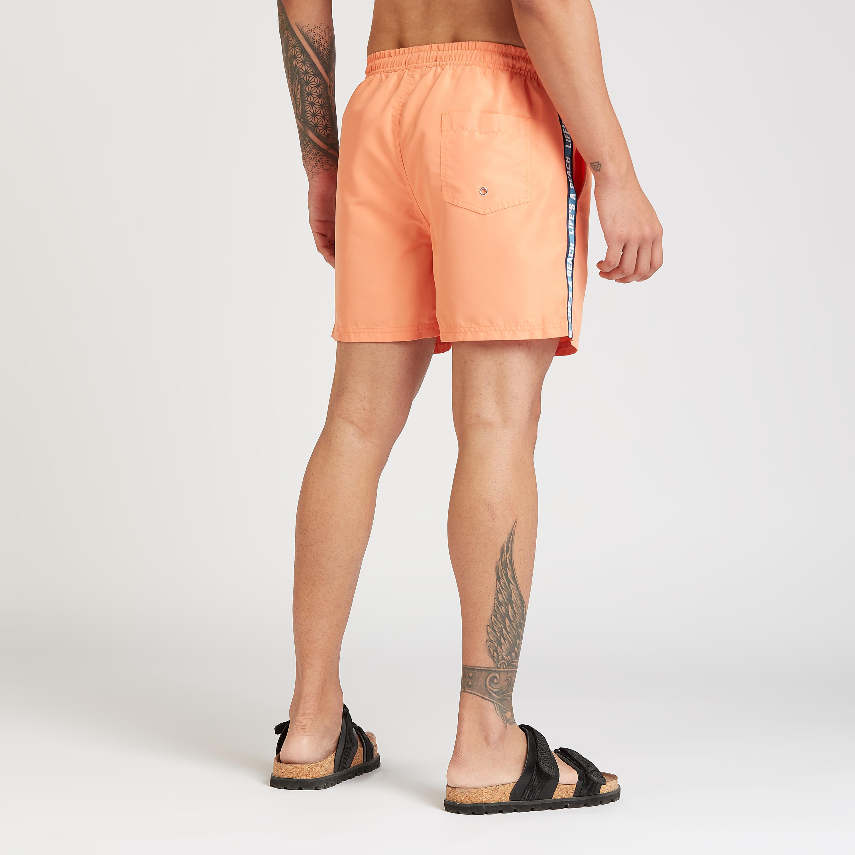 Solid Tape Detail Shorts with Pocket Detail and Drawstring Closure-men-clothing-bottoms-shorts-image-4