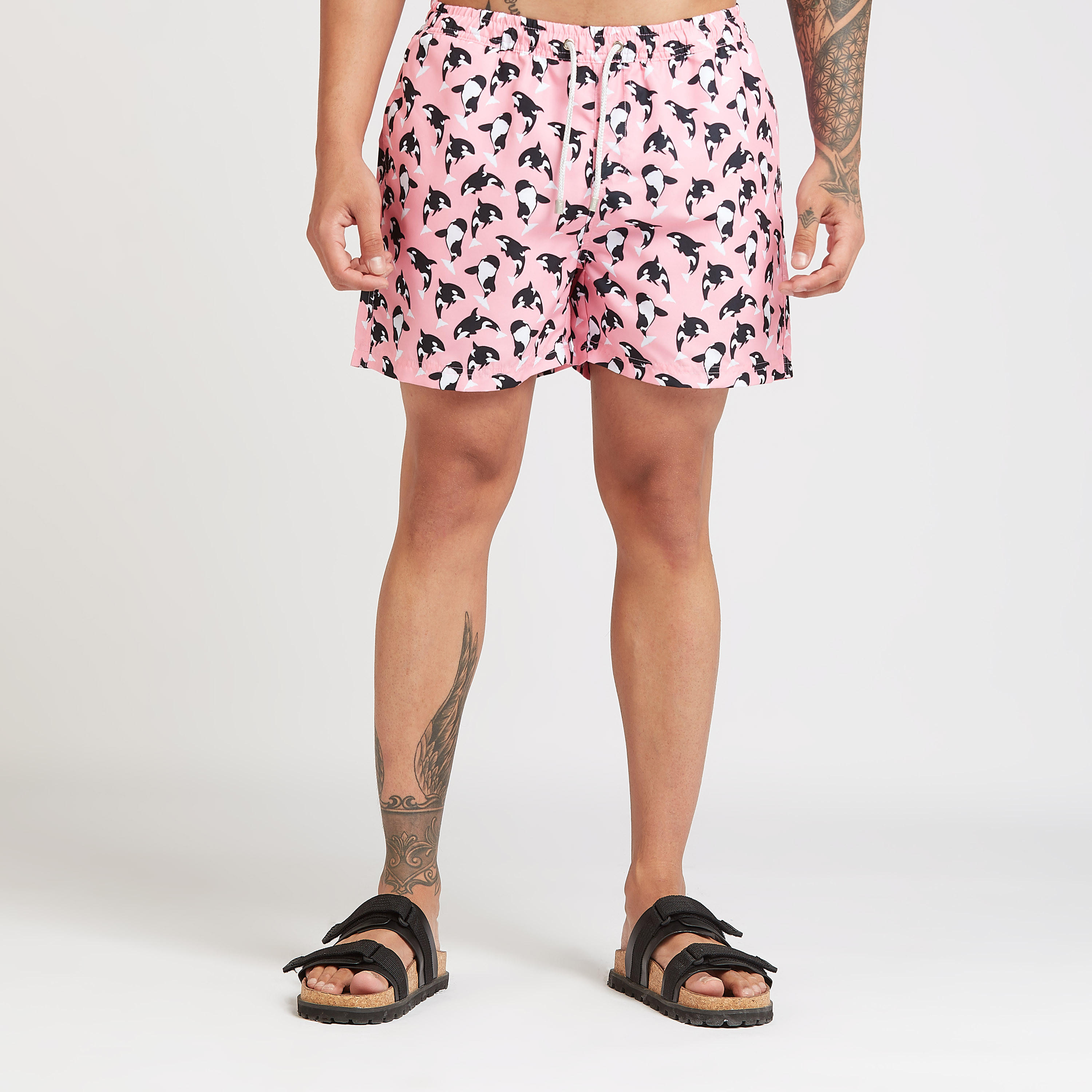 Printed Shorts with Elasticised Waistband and Drawstring-men-clothing-bottoms-shorts-image-1