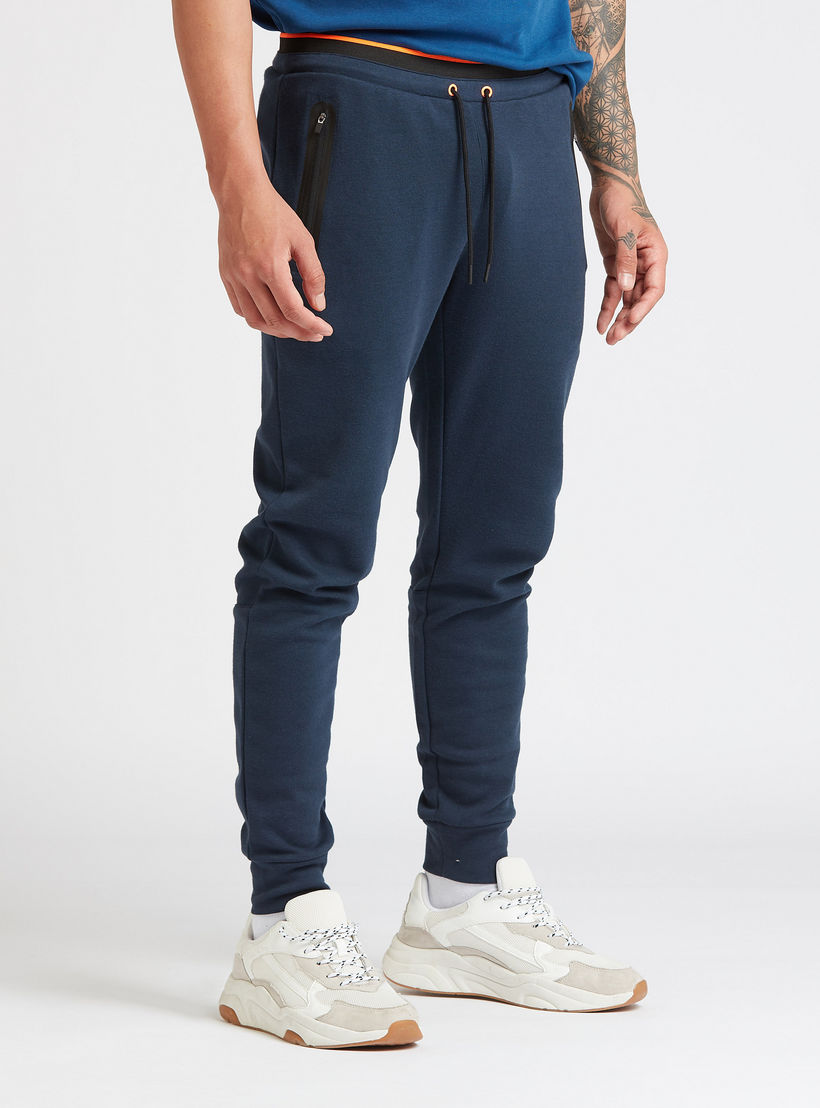 Full Length Solid Jog Pants with Pocket Detail and Drawstring-men-clothing-sportswearandactivewear-bottoms-image-1