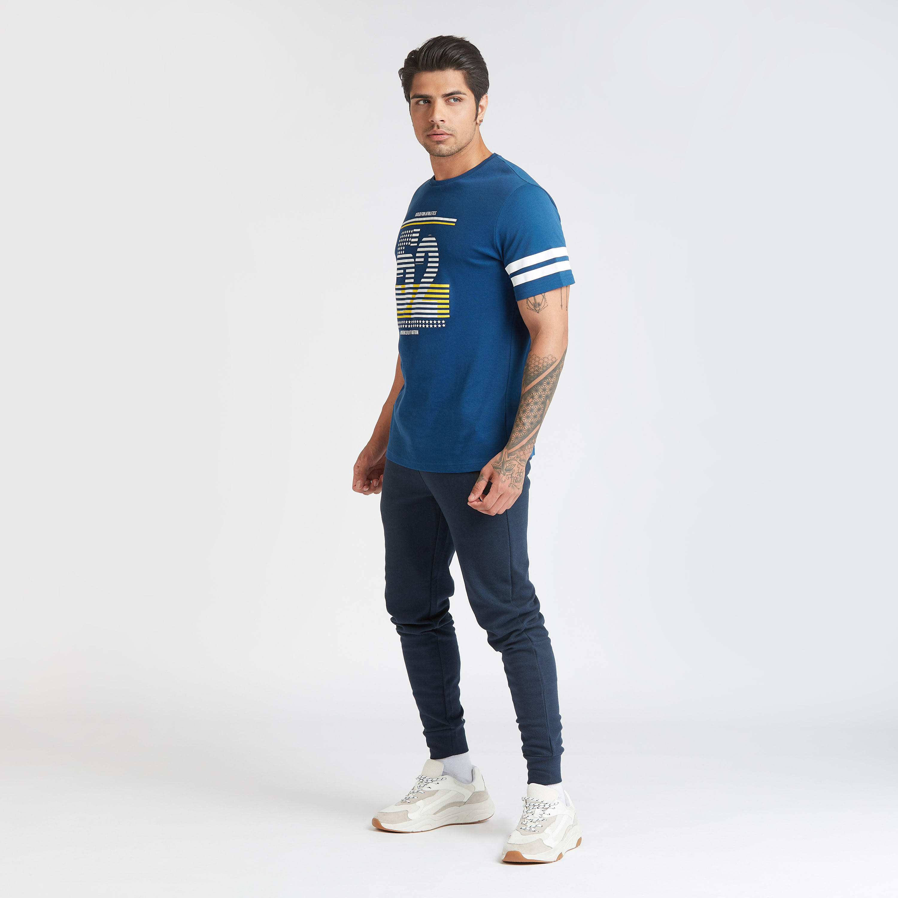 Full Length Solid Jog Pants with Pocket Detail and Drawstring-men-clothing-sportswearandactivewear-bottoms-image-2