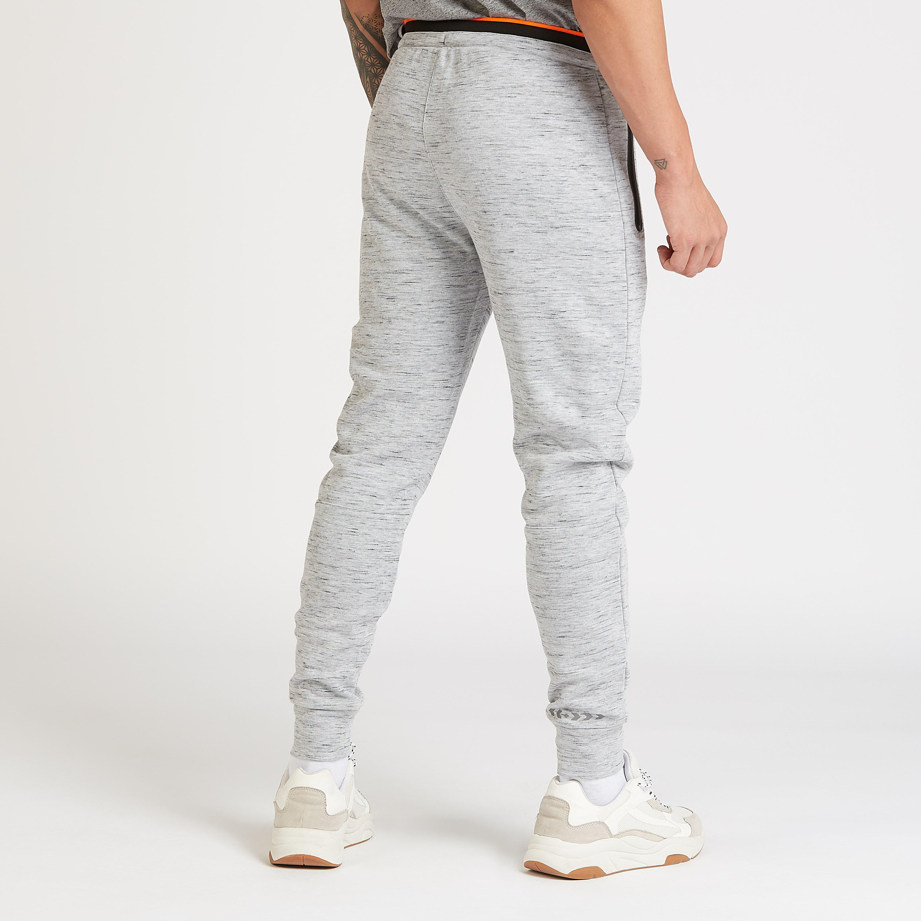 بنطلون رياضي سادة طويل بتفاصيل سحاب ورباط إغلاق-men-clothing-sportswearandactivewear-bottoms-image-2