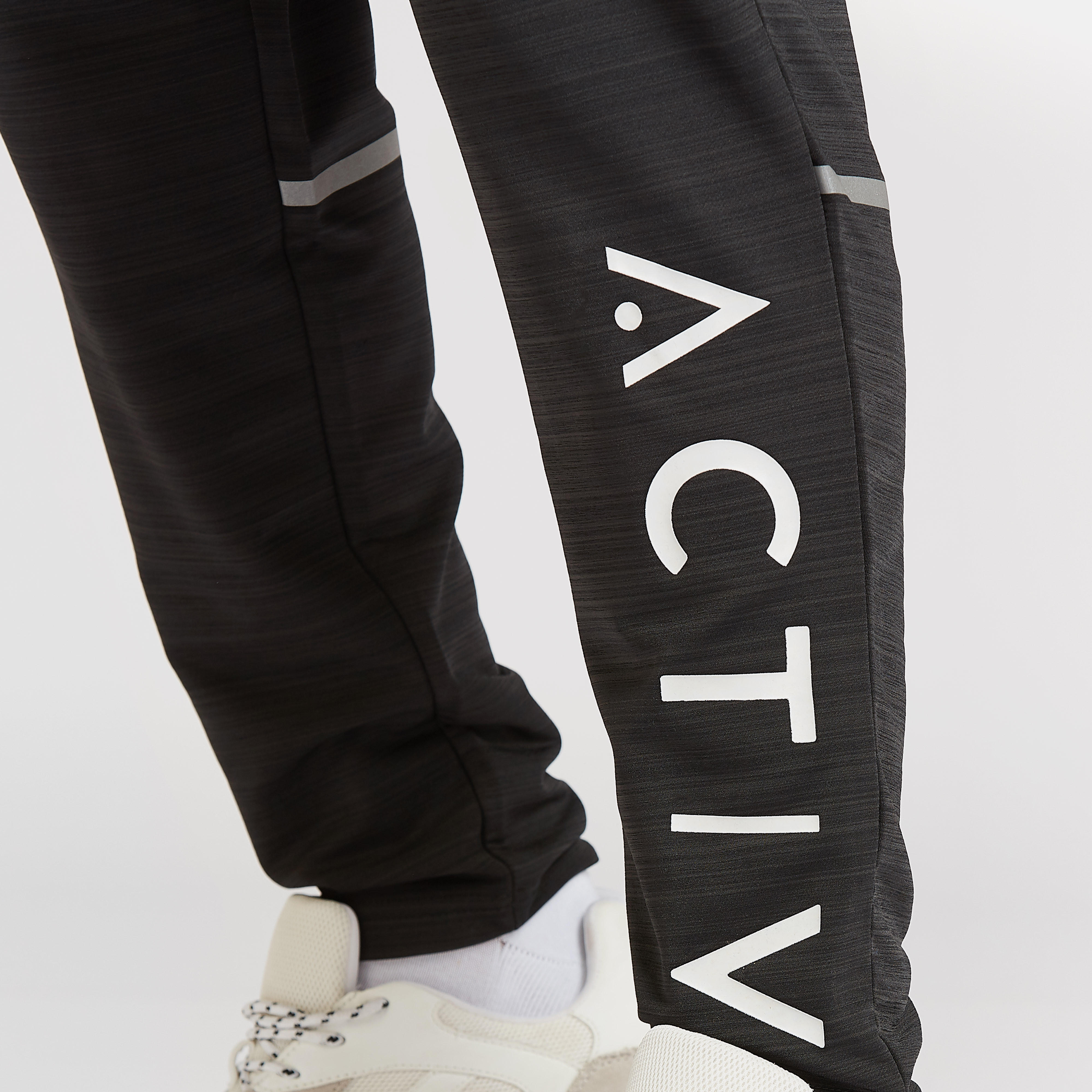 بنطلون رياضي طويل بطبعات وخصر مطّاطي وتفاصيل جيوب-men-clothing-sportswearandactivewear-bottoms-image-3