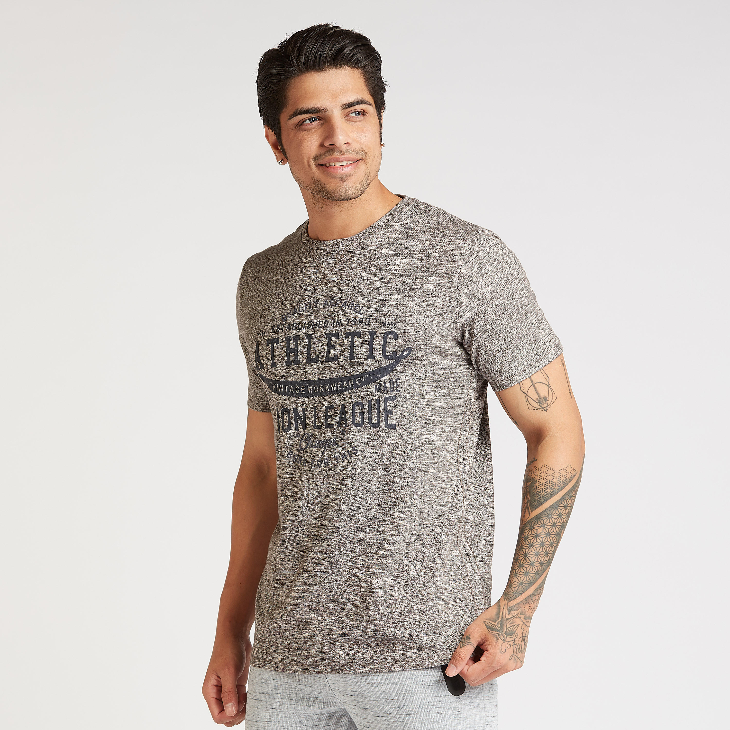 Printed T-shirt with Crew Neck and Short Sleeves-men-clothing-sportswearandactivewear-tshirtsandpolos-image-1