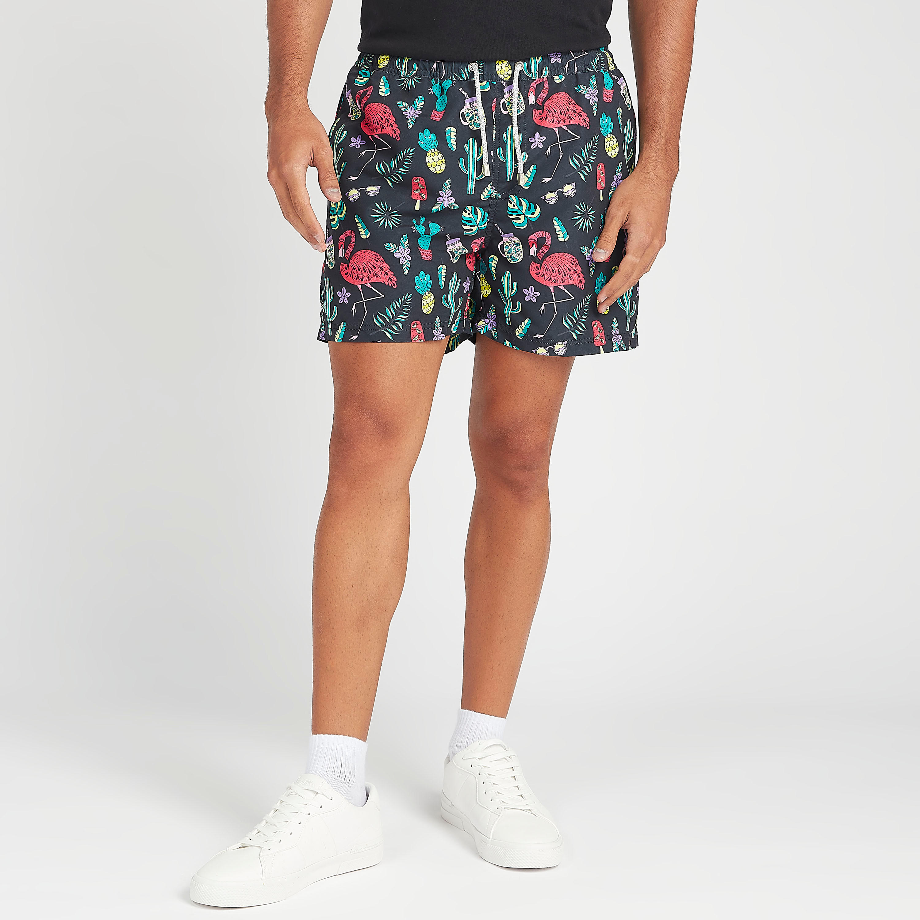 Printed Shorts with Drawstring Closure-men-clothing-bottoms-shorts-image-1