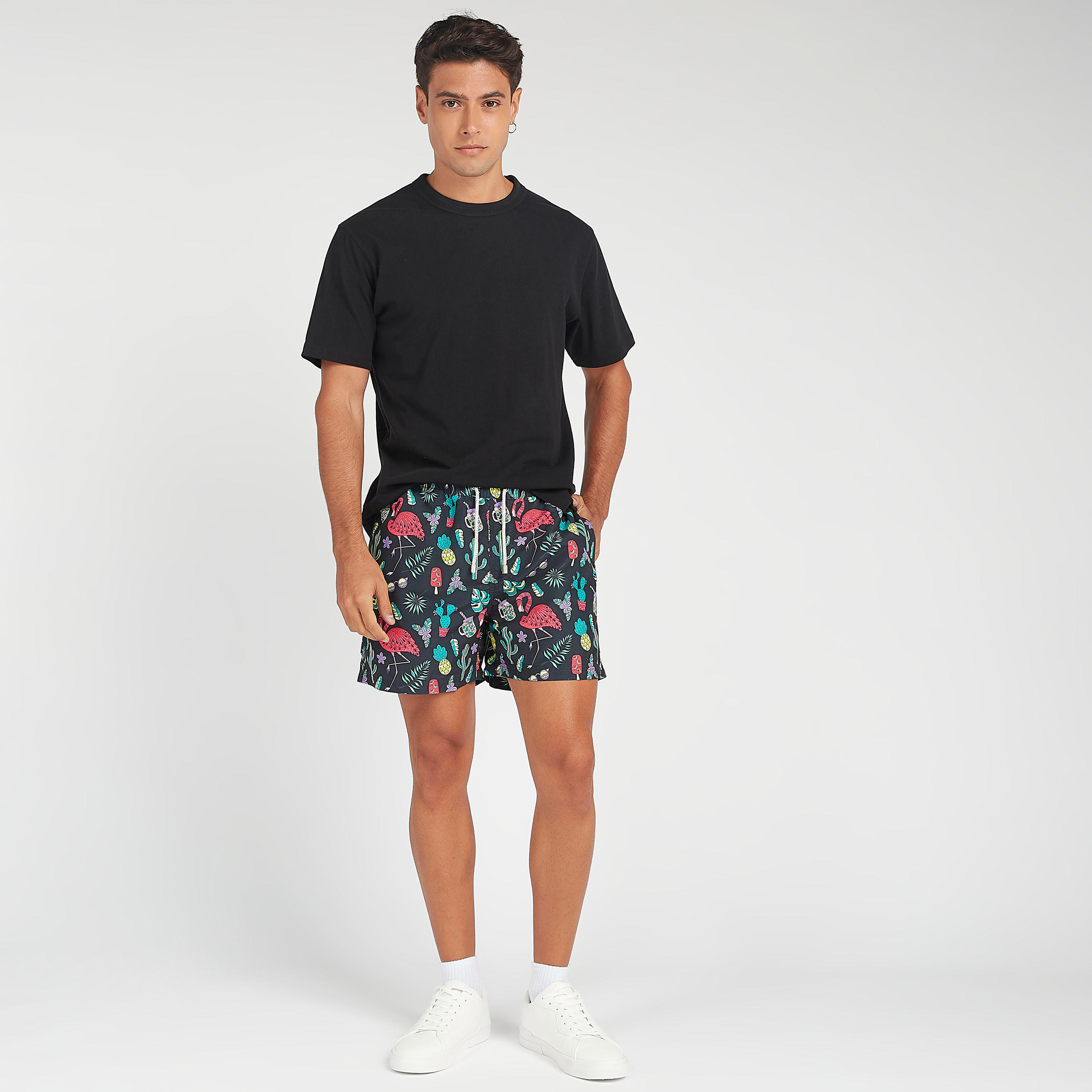 Printed Shorts with Drawstring Closure-men-clothing-bottoms-shorts-image-2