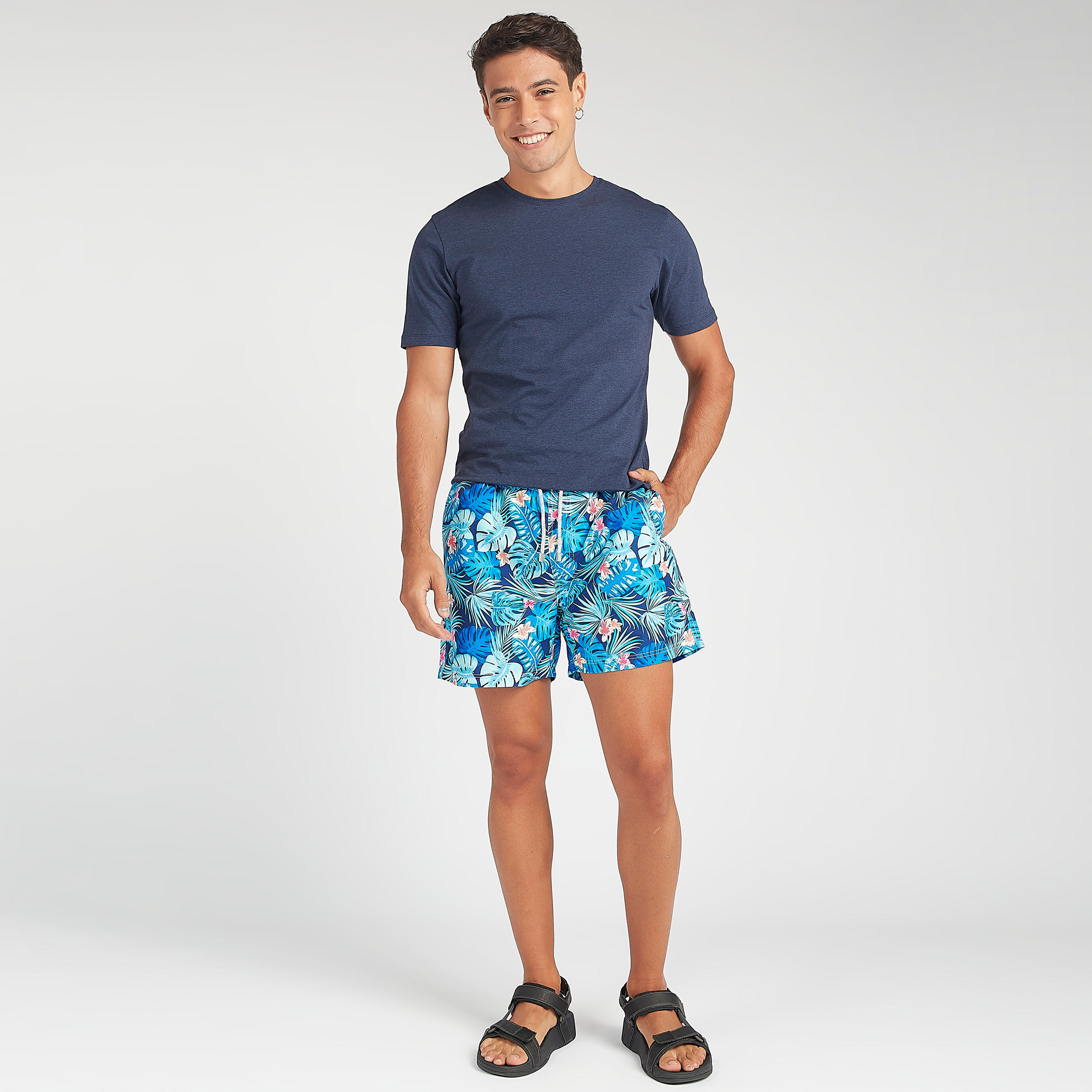 Printed Beach Shorts with Drawstring Closure-men-clothing-bottoms-shorts-image-2