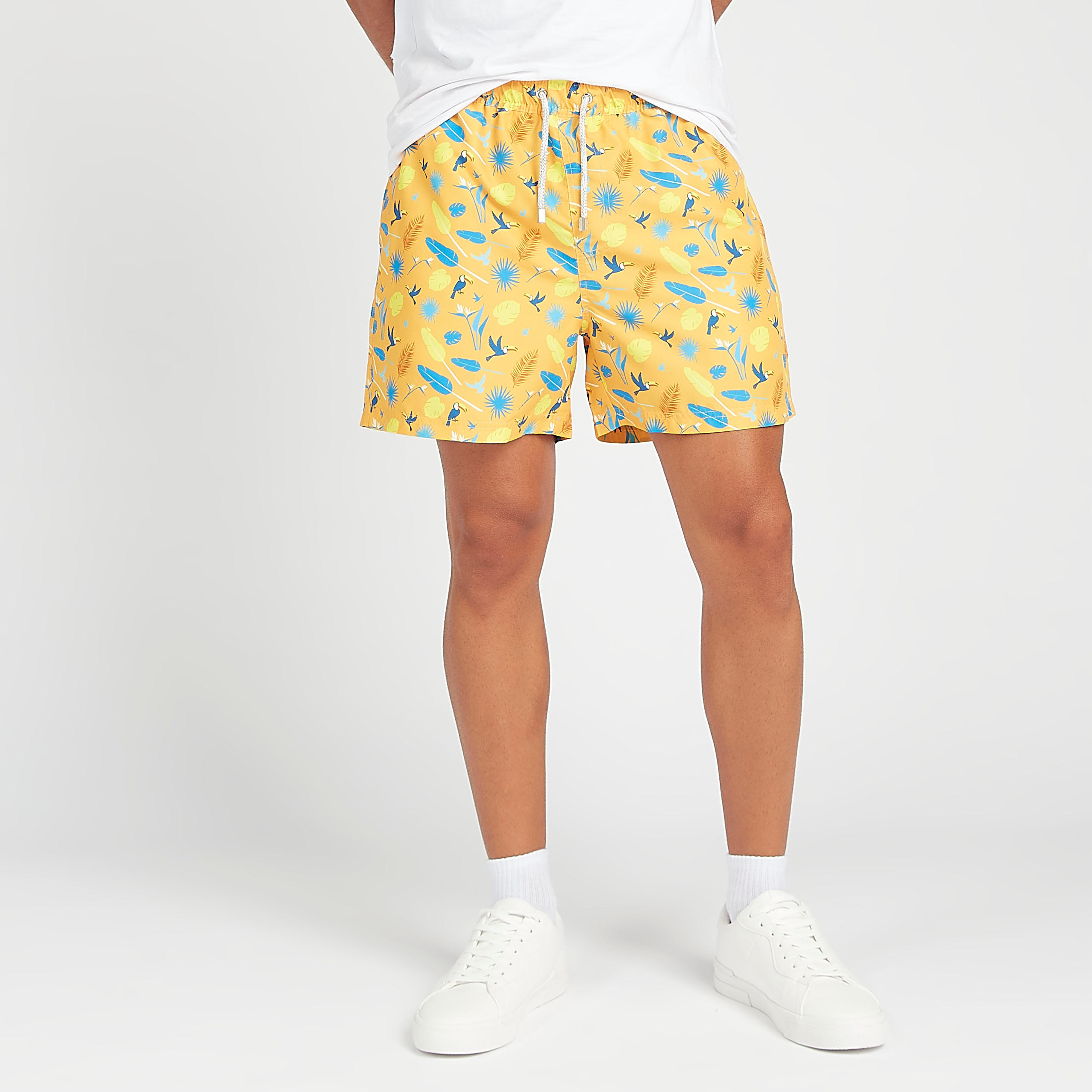 Printed Beach Shorts with Drawstring Closure-men-clothing-bottoms-shorts-image-2