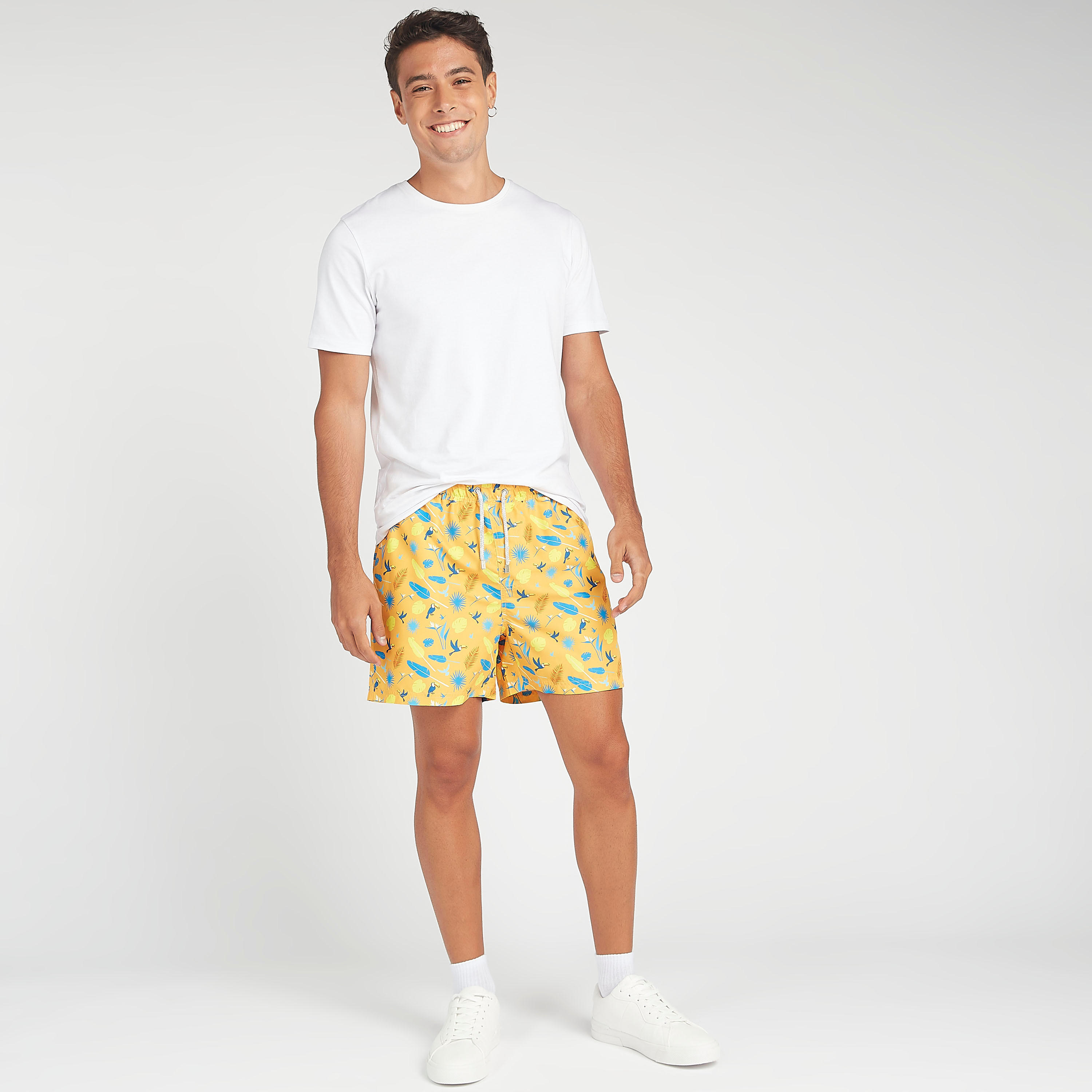 Printed Beach Shorts with Drawstring Closure-men-clothing-bottoms-shorts-image-3