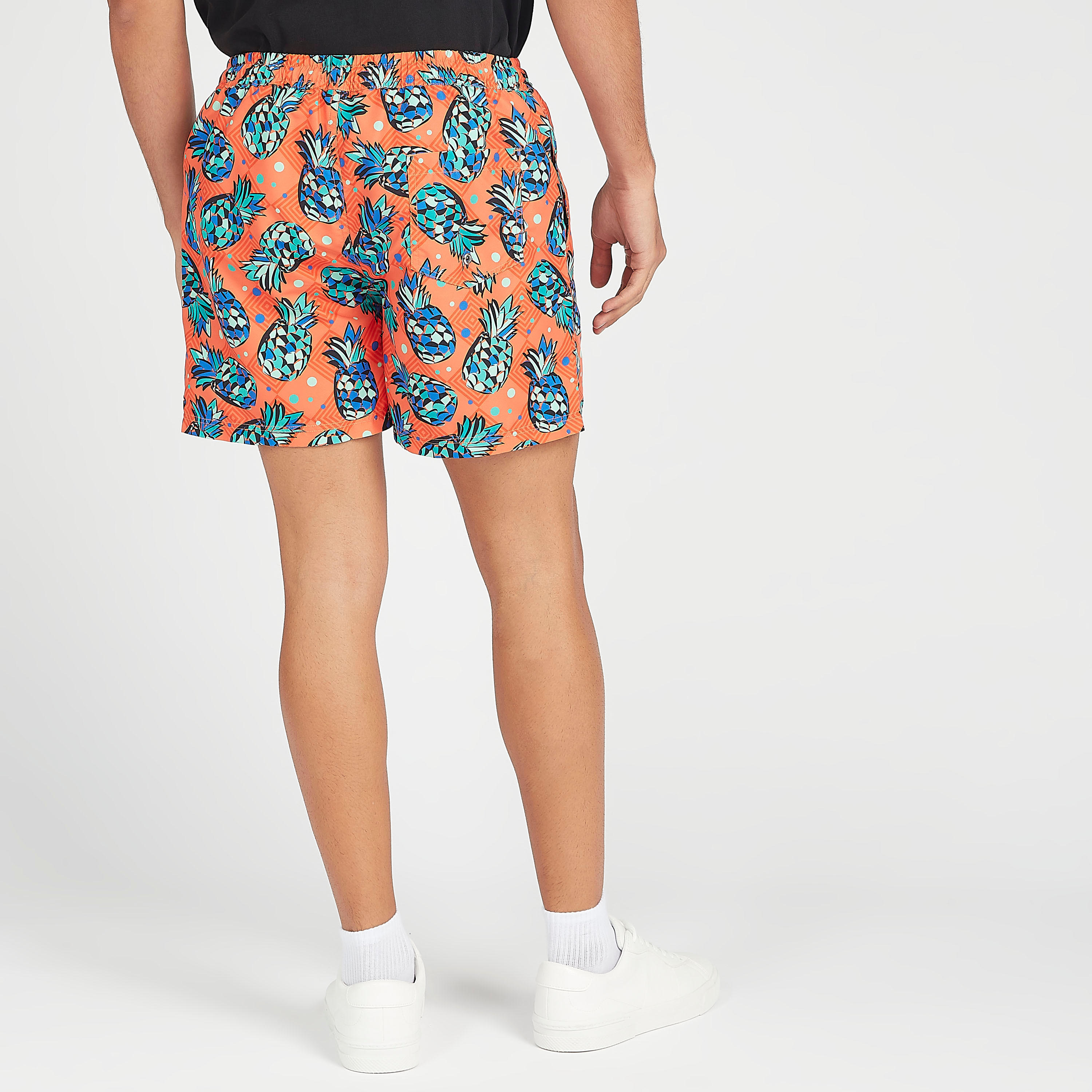 Pineapple Print  Beach Shorts with Drawstring Closure-men-clothing-bottoms-shorts-image-4