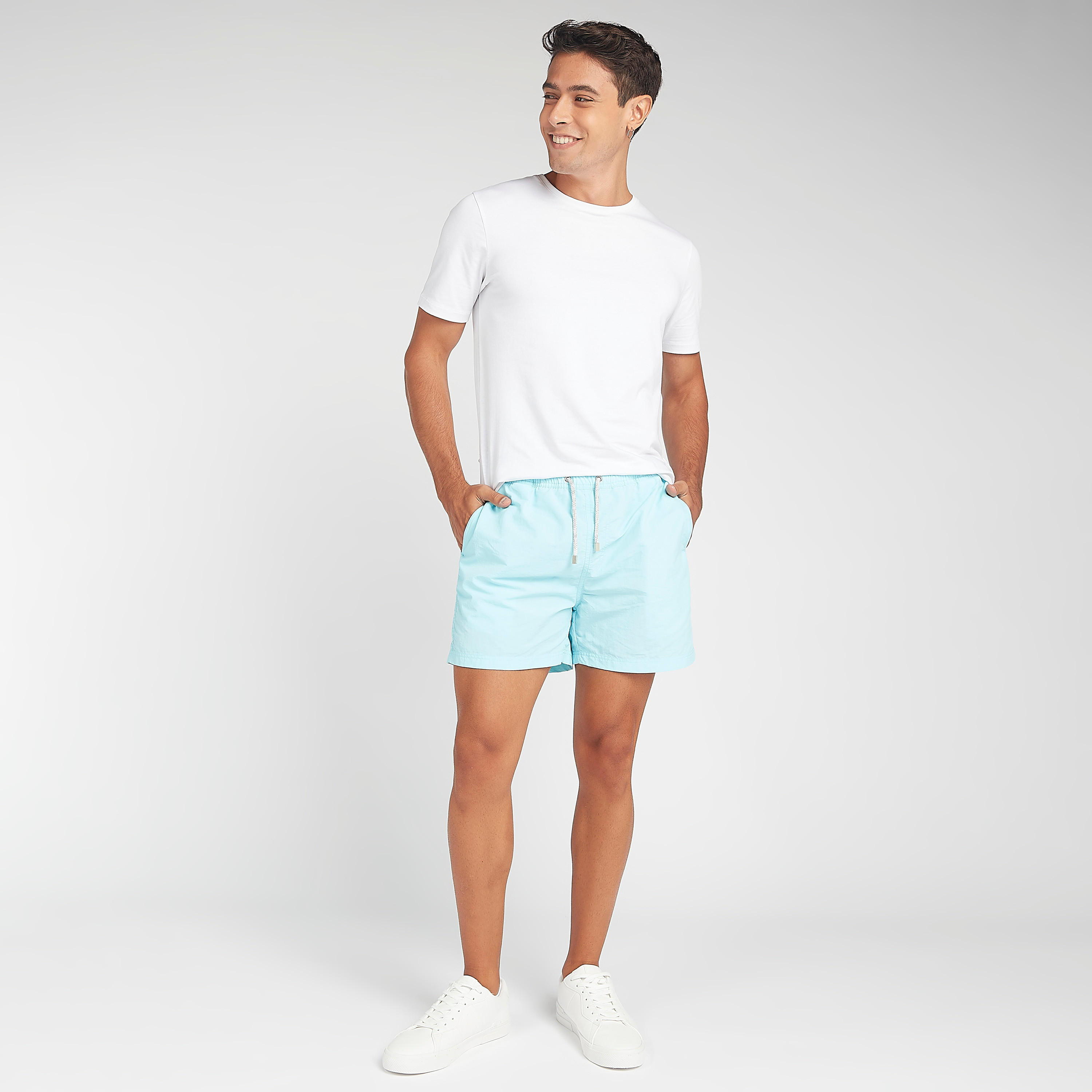 شورت شاطئ سادة برباط إغلاق-men-clothing-bottoms-shorts-image-3