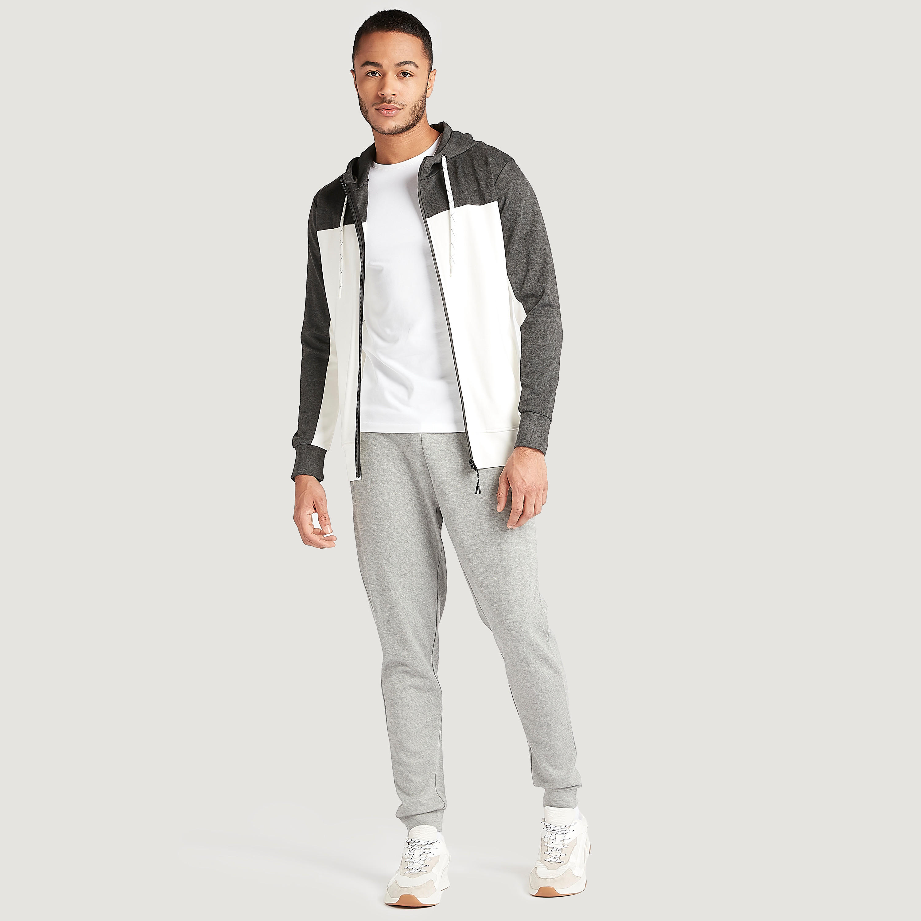 Panelled Hoodie with Zip Closure and Pocket-men-winterwear-hoodiesandsweatshirts-image-2