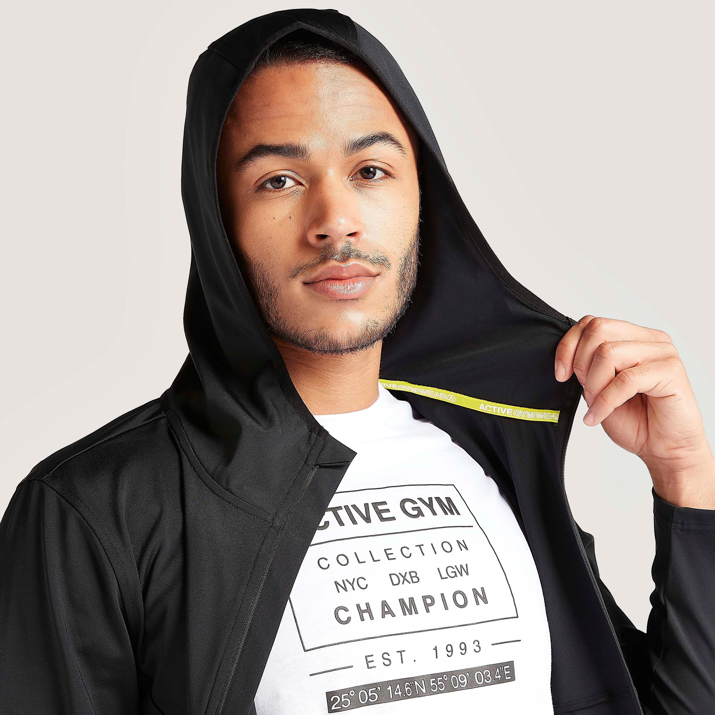 Solid Zip Through Hooded Jacket with Long Sleeves and Pockets-men-winterwear-hoodiesandsweatshirts-image-3
