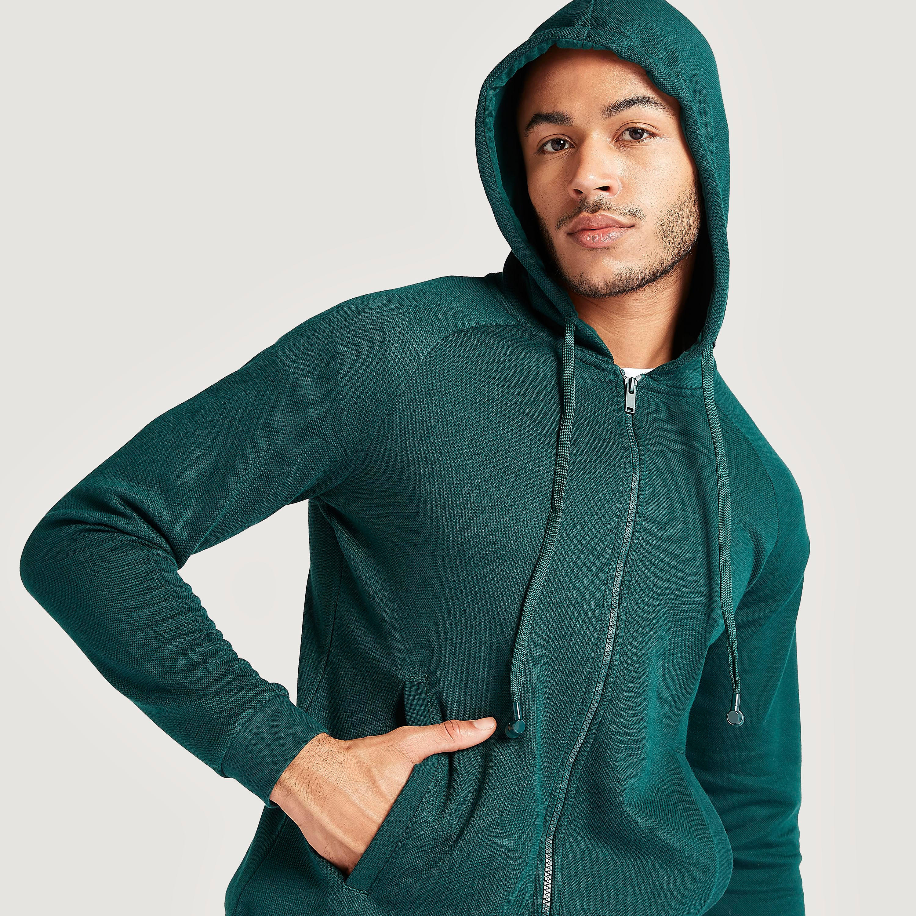Solid Hooded Jacket with Zip Closure and Pockets-men-winterwear-hoodiesandsweatshirts-image-5