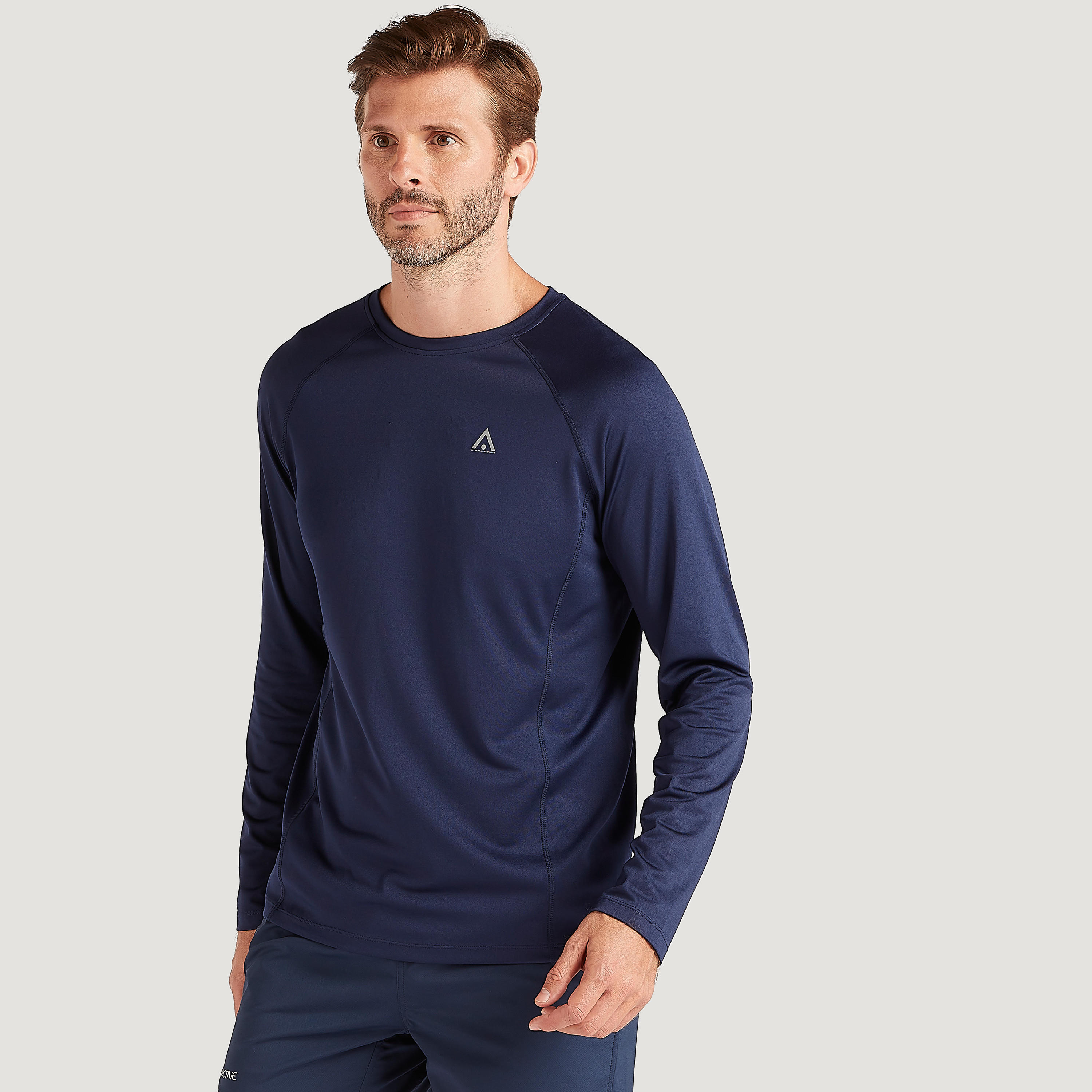 Solid Crew Neck T-shirt with Long Sleeves-men-clothing-sportswearandactivewear-tshirtsandpolos-image-1