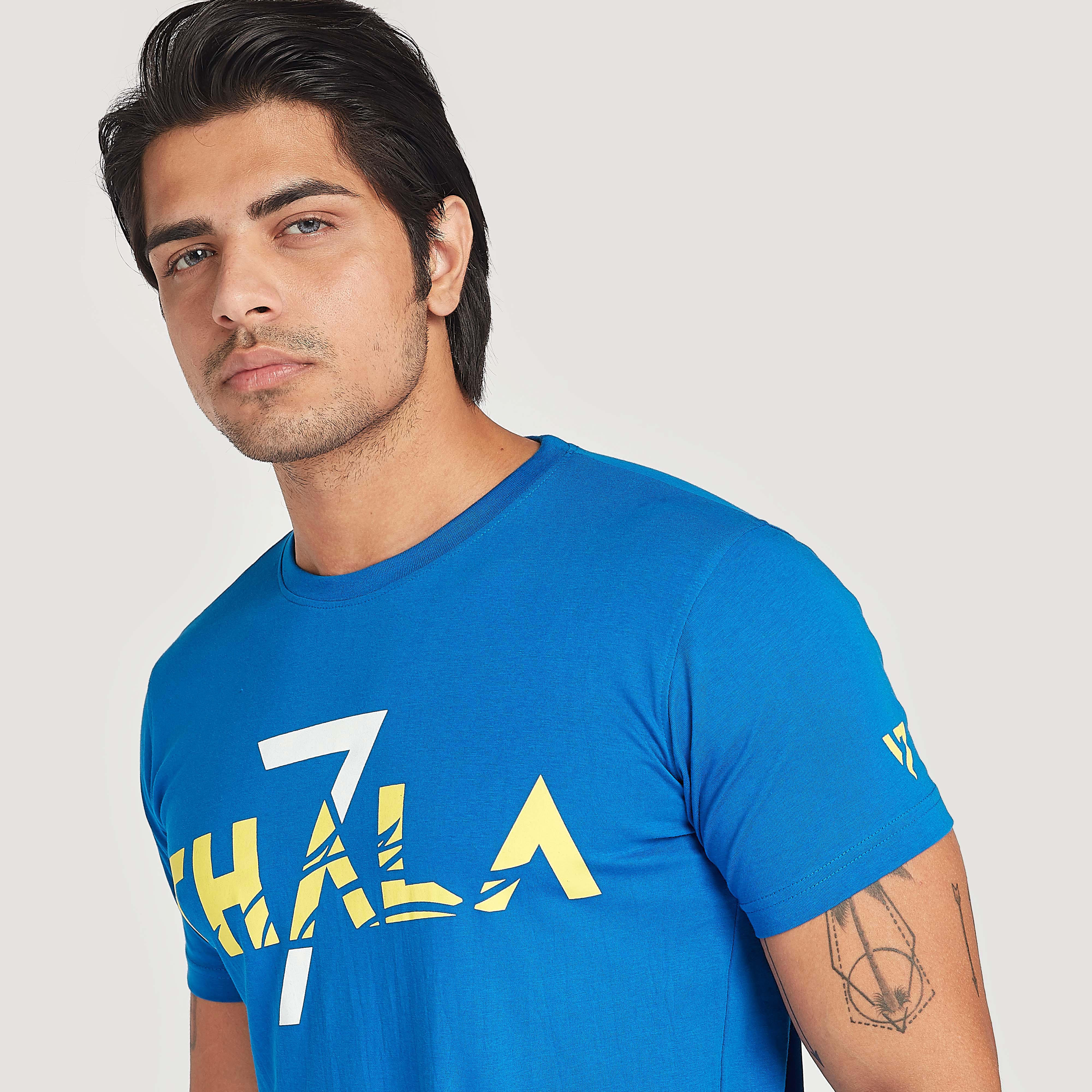 CSK Print IPL T-shirt with Crew Neck - Dhoni-men-clothing-sportswearandactivewear-tshirtsandpolos-image-1