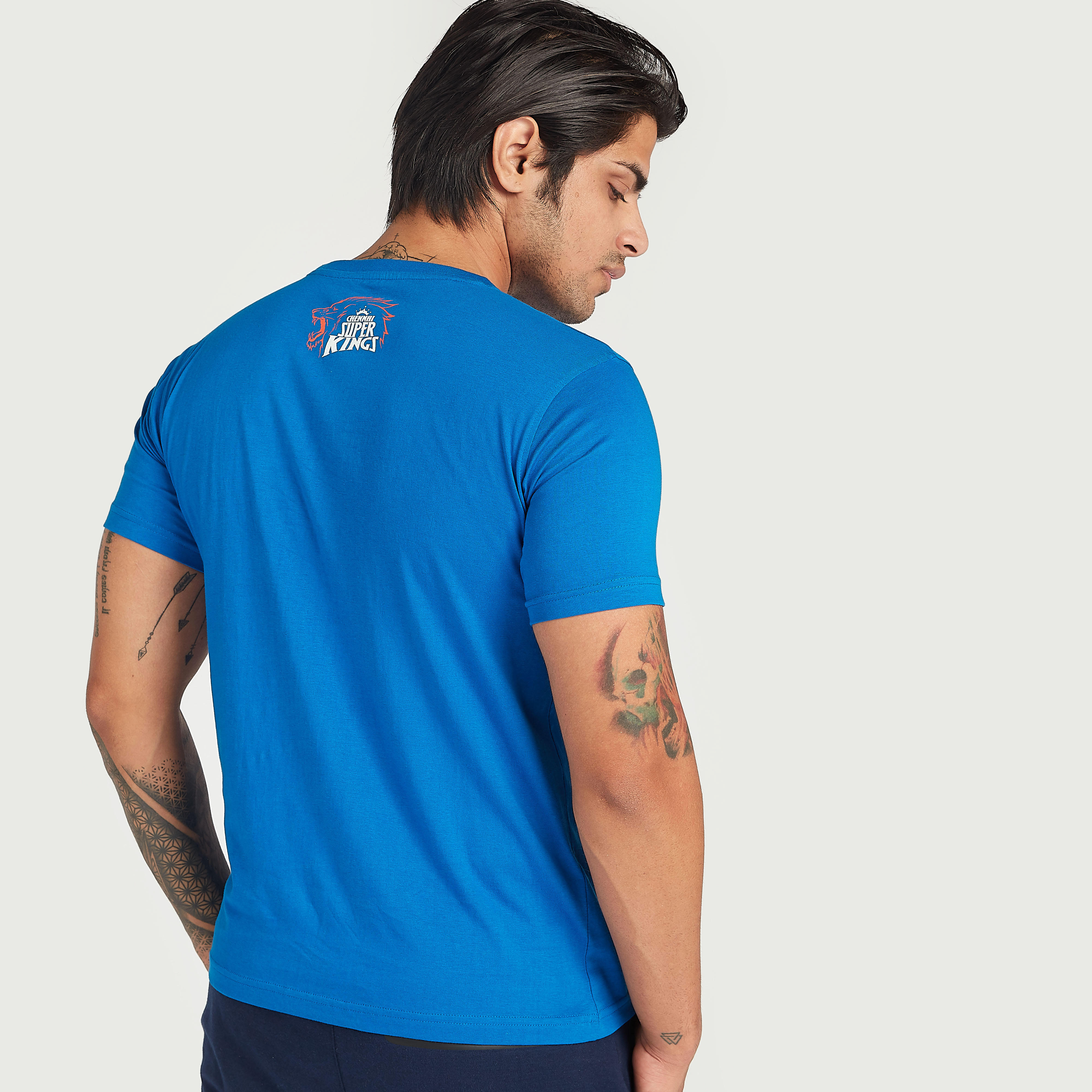 CSK Print IPL T-shirt with Crew Neck - Dhoni-men-clothing-sportswearandactivewear-tshirtsandpolos-image-3