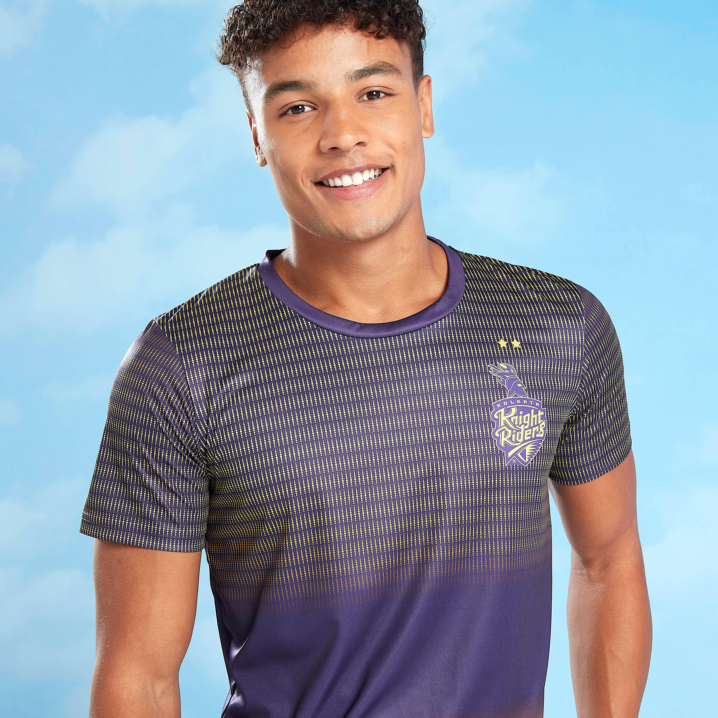 KKR Printed IPL Jersey T-shirt with Crew Neck-men-clothing-sportswearandactivewear-tshirtsandpolos-image-1