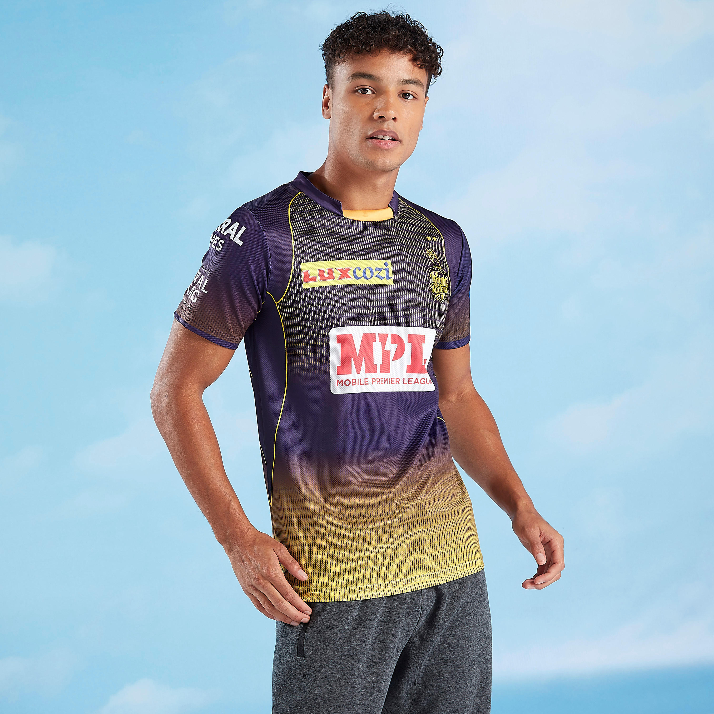 KKR Printed IPL Jersey T-shirt with Crew Neck-men-clothing-sportswearandactivewear-tshirtsandpolos-image-3