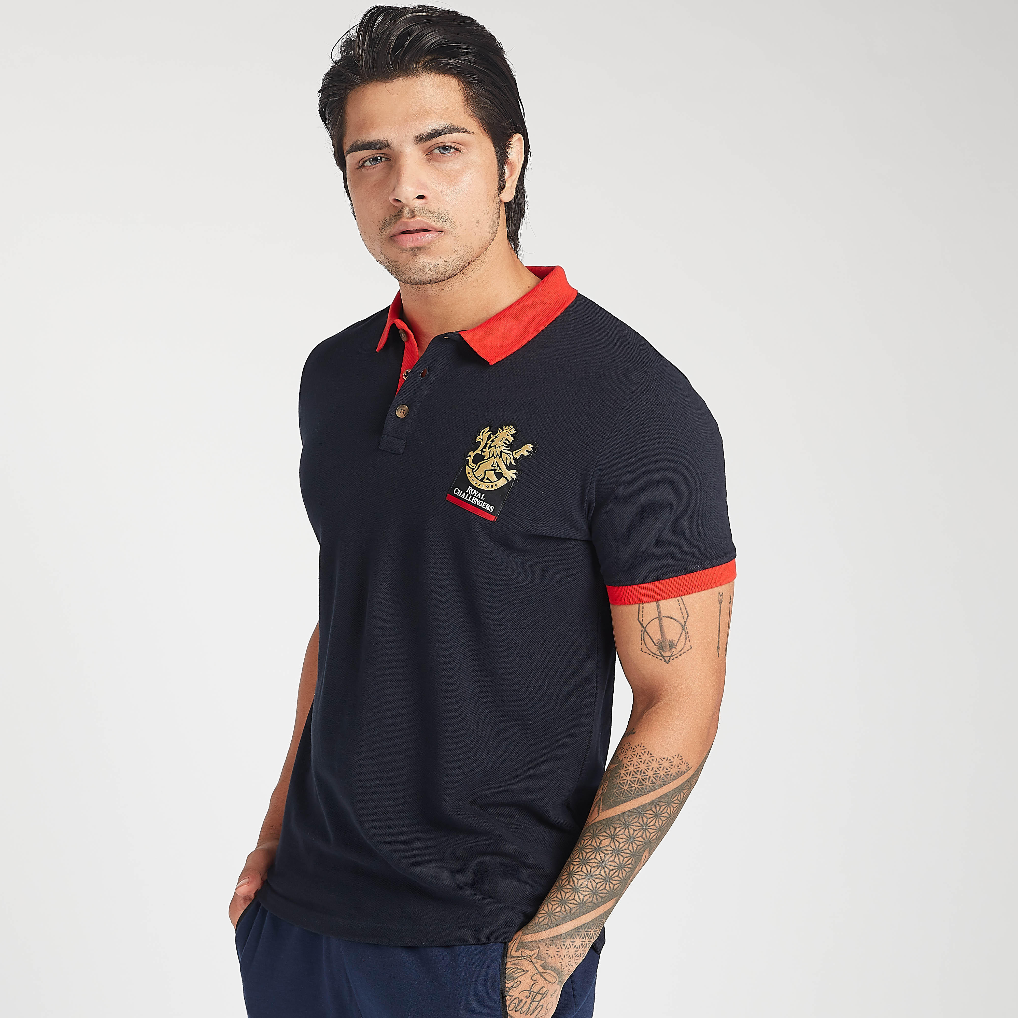 تيشيرت بولو أي بي آل بأكمام قصيرة زخرفة شعار آر سي بي-men-clothing-sportswearandactivewear-tshirtsandpolos-image-2