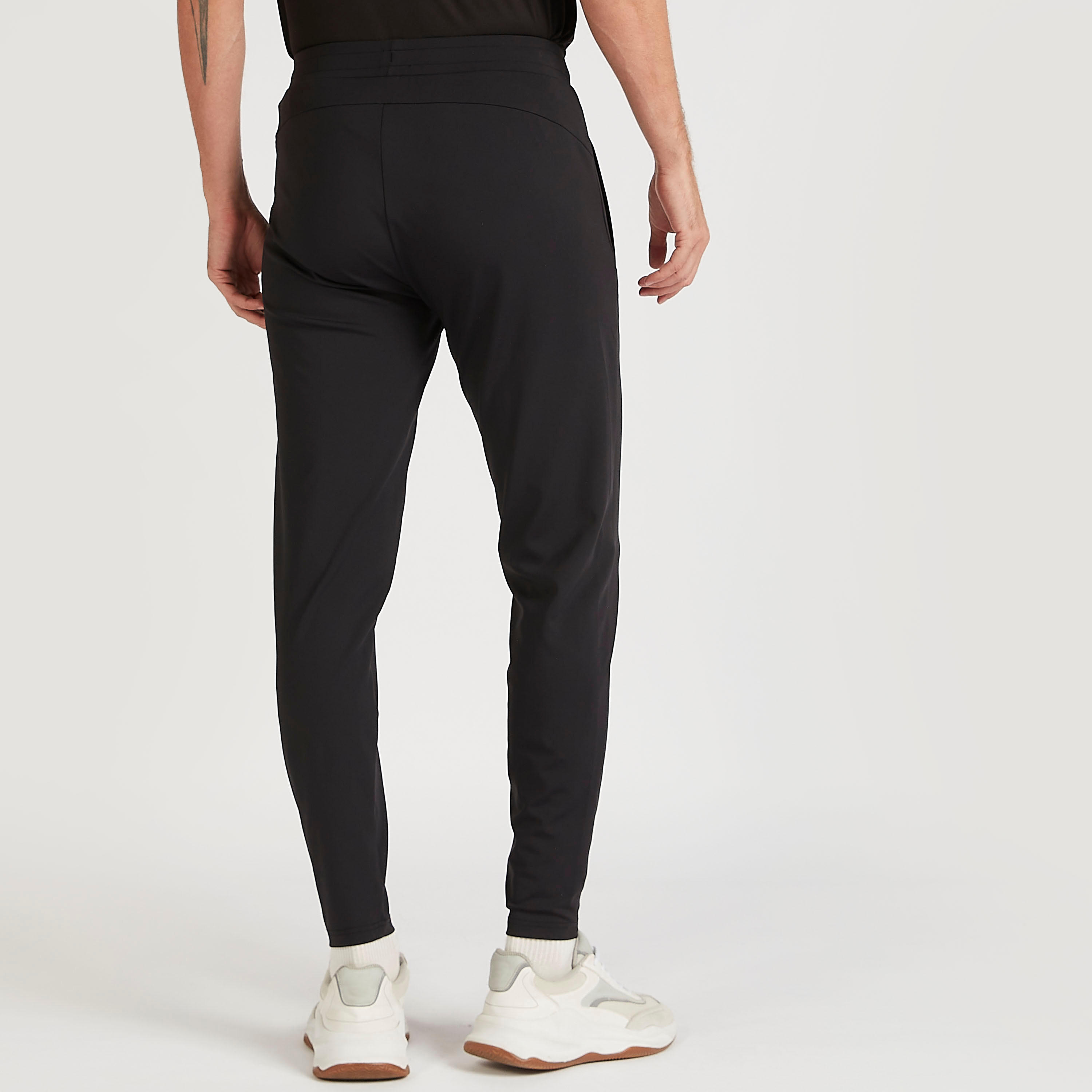بنطلون رياضي سادة بجيوب وخصر مطّاطي-men-clothing-sportswearandactivewear-bottoms-image-4