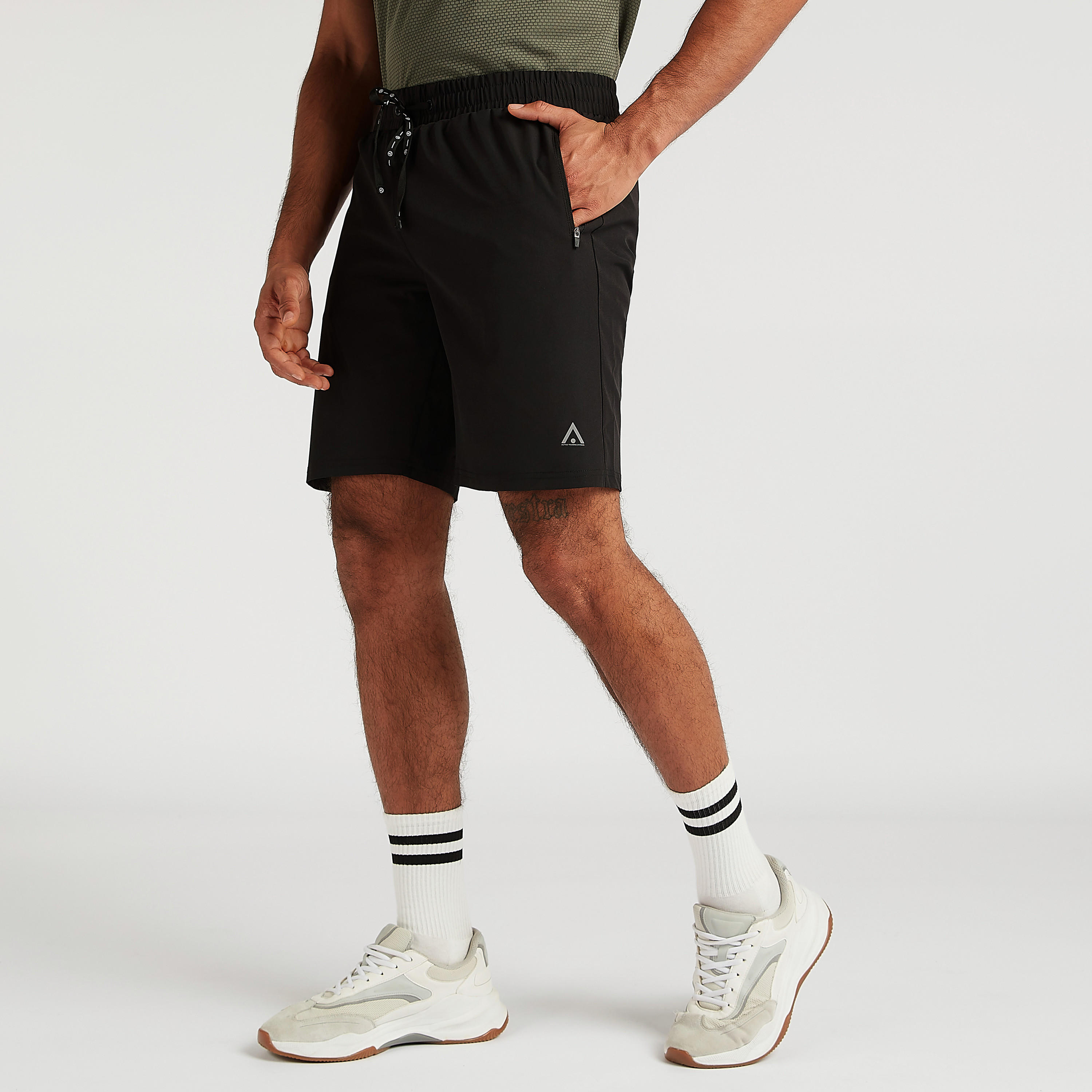 Solid Shorts with Drawstring Closure and Pockets-men-clothing-sportswearandactivewear-bottoms-image-4