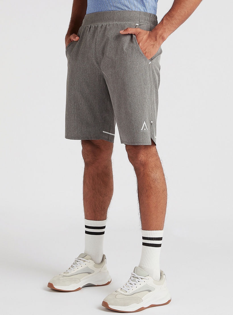 Solid Shorts with Semi-Elasticated Waistband and Pockets-men-clothing-sportswearandactivewear-bottoms-image-1