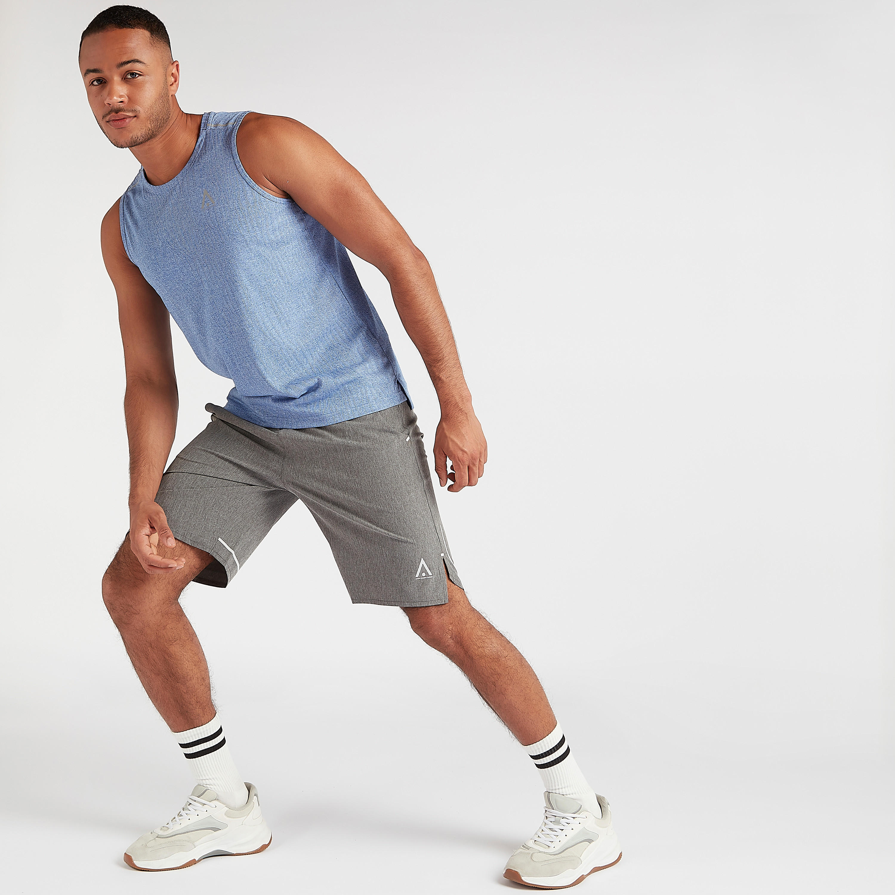 Solid Shorts with Semi-Elasticated Waistband and Pockets-men-clothing-sportswearandactivewear-bottoms-image-2