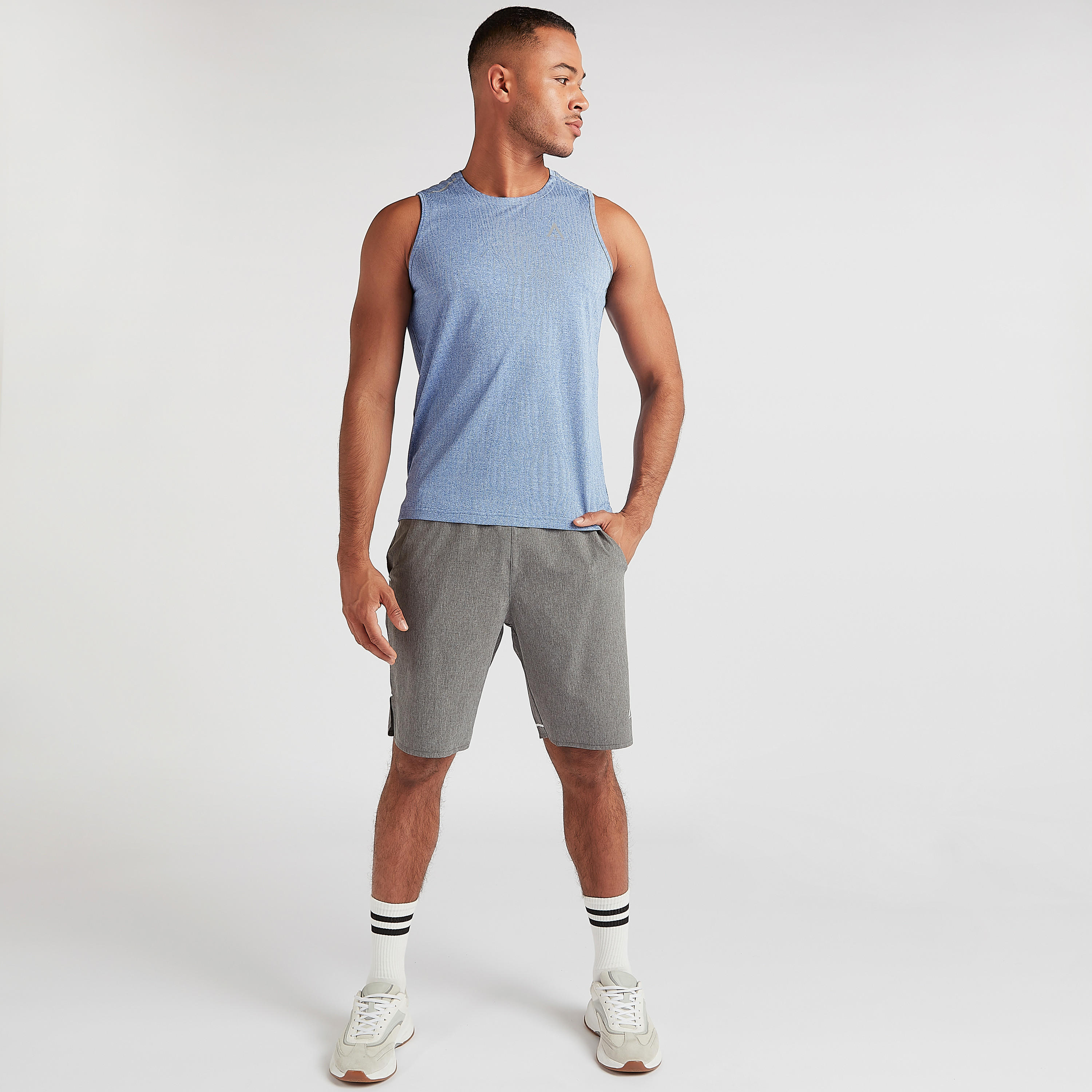 Solid Shorts with Semi-Elasticated Waistband and Pockets-men-clothing-sportswearandactivewear-bottoms-image-5