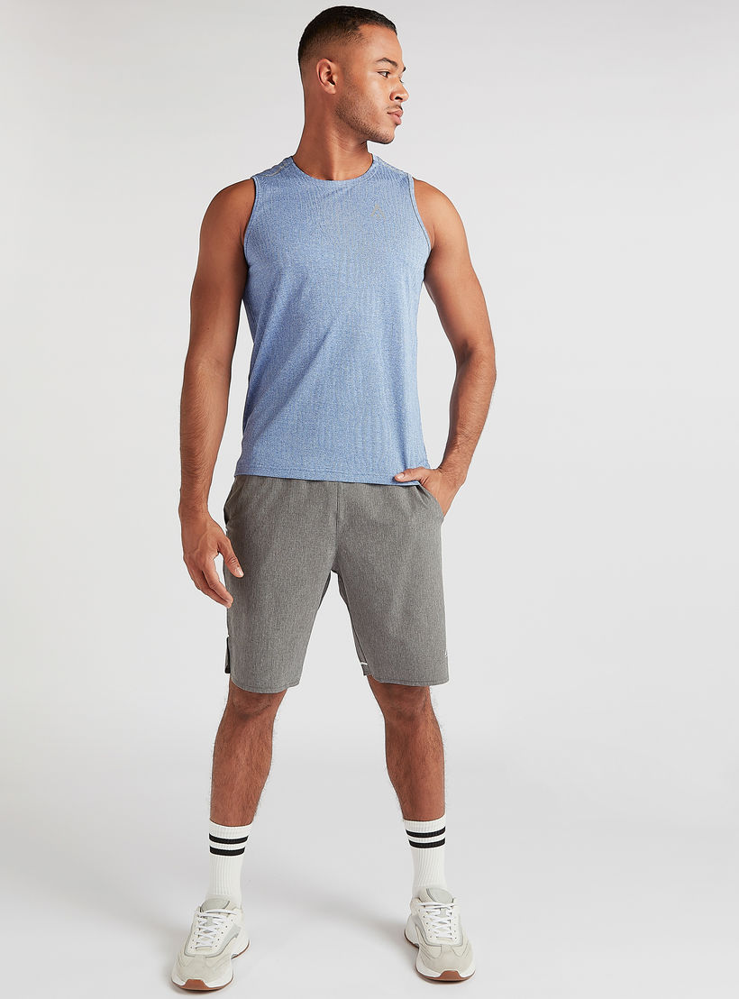 Solid Shorts with Semi-Elasticated Waistband and Pockets-men-clothing-sportswearandactivewear-bottoms-image-5