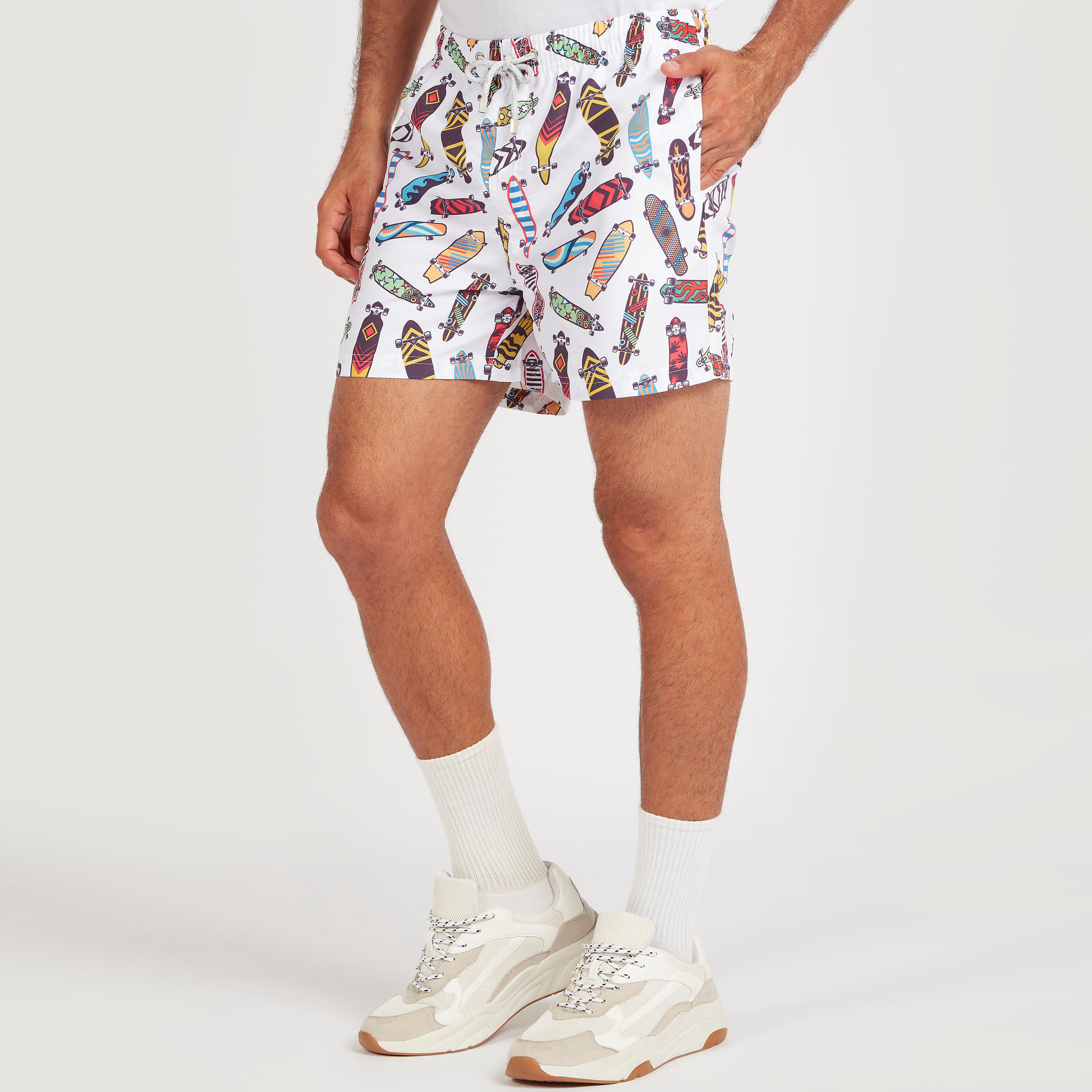 Printed Shorts with Drawstring Closure and Pockets-men-clothing-bottoms-shorts-image-1