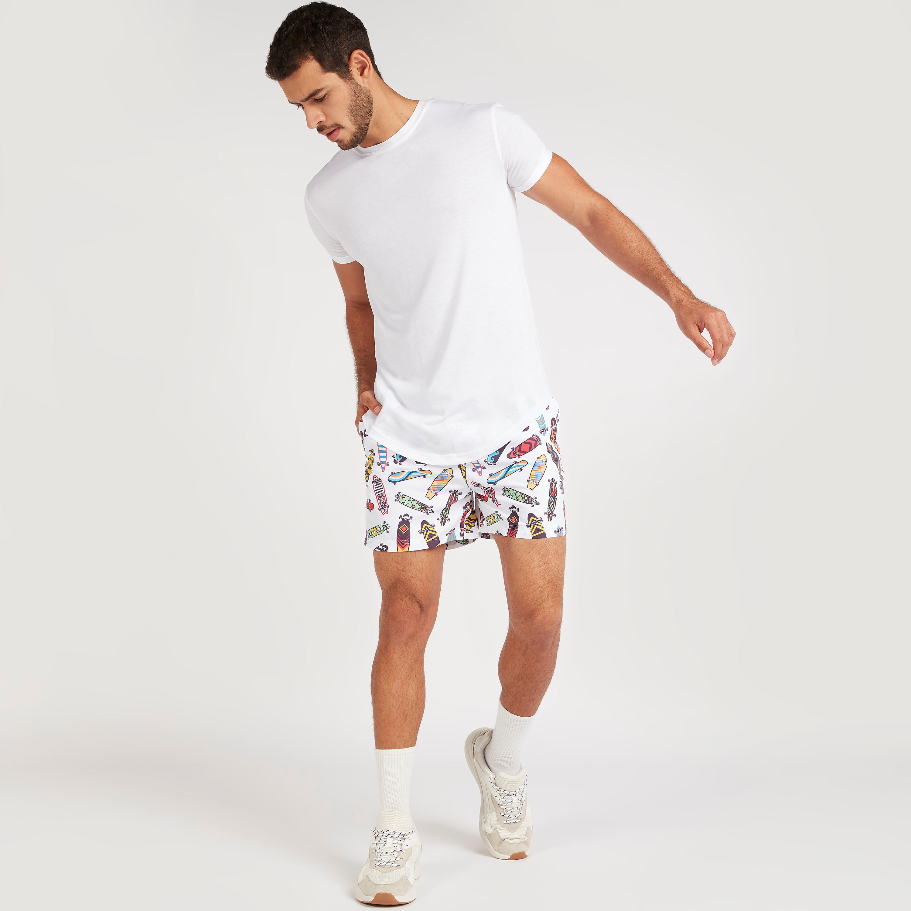 Printed Shorts with Drawstring Closure and Pockets-men-clothing-bottoms-shorts-image-2