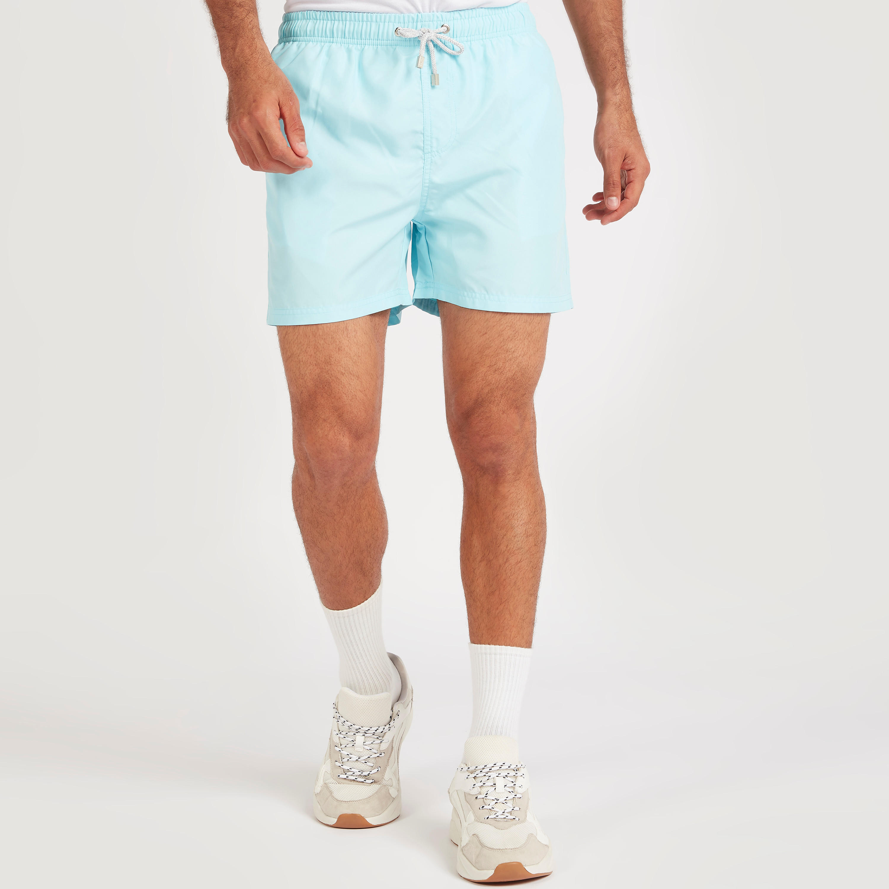 Solid Shorts with Drawstring Closure and Pockets-men-clothing-bottoms-shorts-image-1