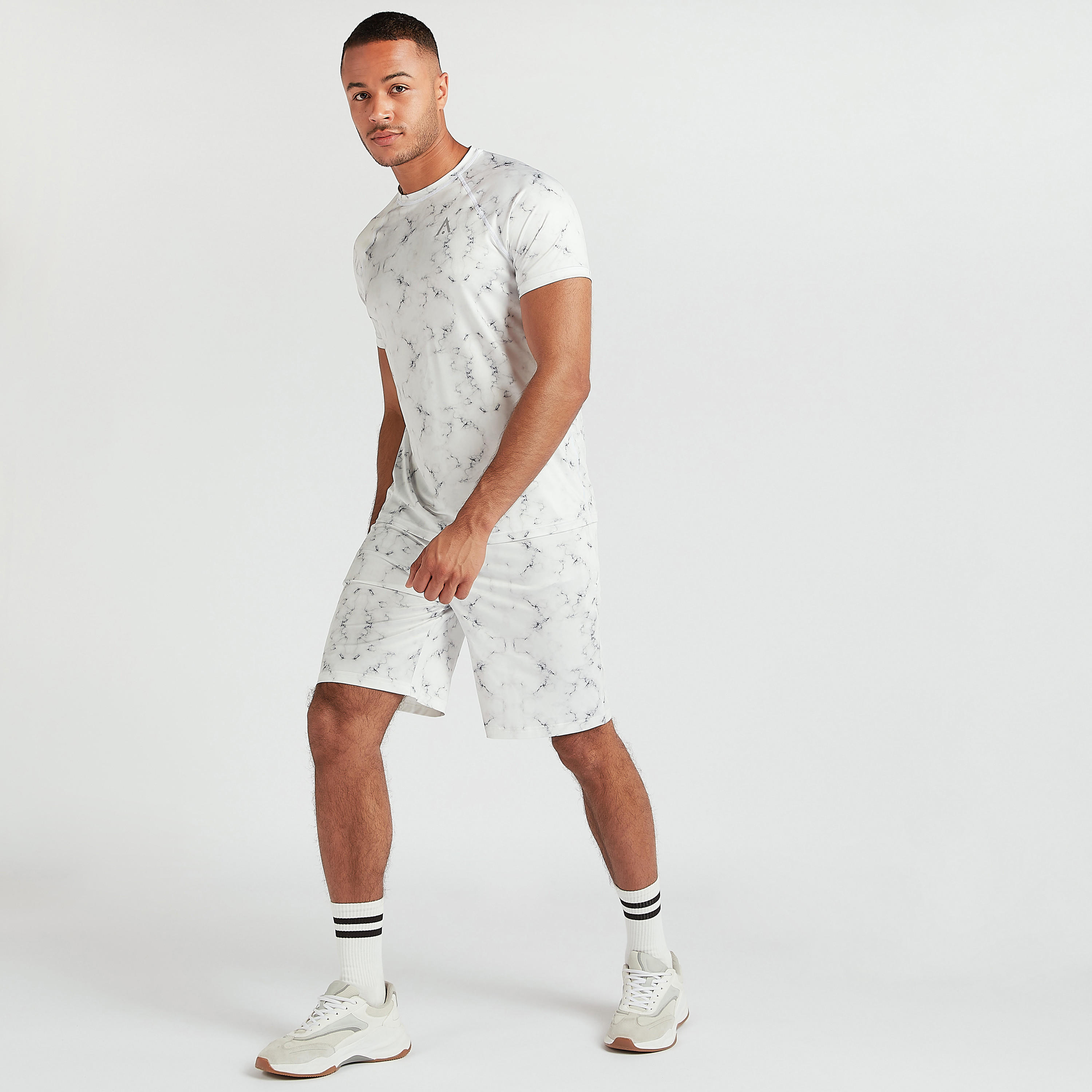 Printed Crew Neck T-shirt with Short Sleeves-men-clothing-sportswearandactivewear-tshirtsandpolos-image-2