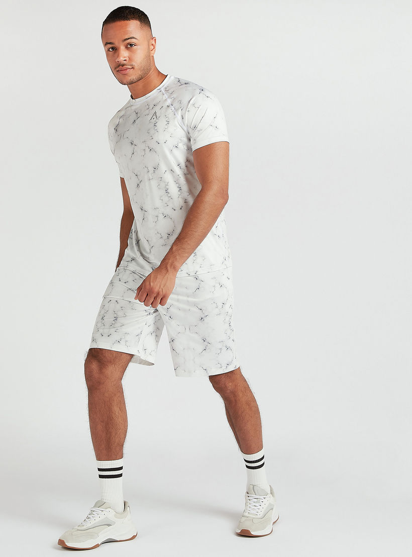Printed Crew Neck T-shirt with Short Sleeves-men-clothing-sportswearandactivewear-tshirtsandpolos-image-2