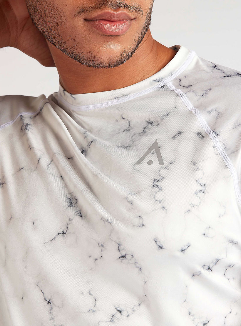 Printed Crew Neck T-shirt with Short Sleeves-men-clothing-sportswearandactivewear-tshirtsandpolos-image-3