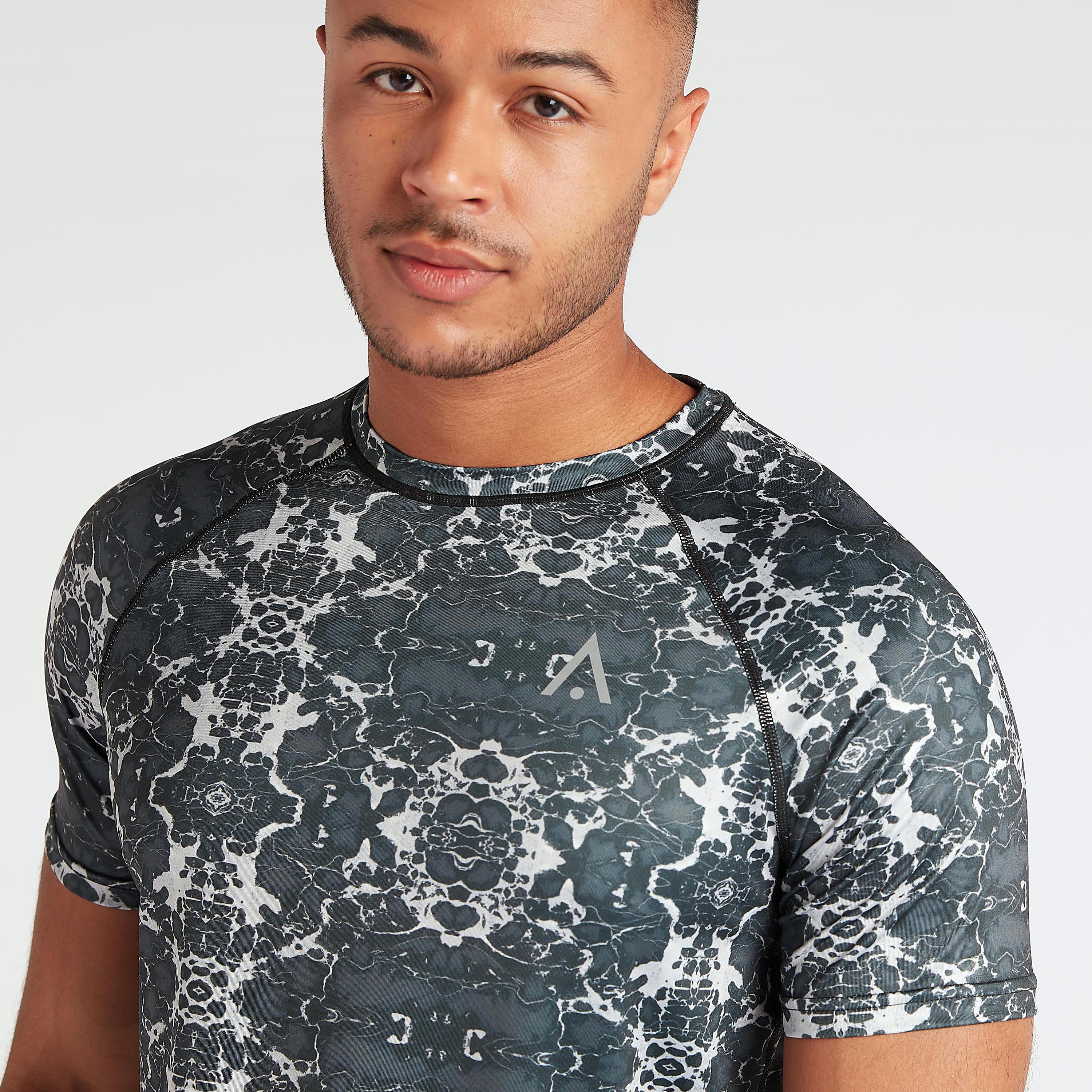 Printed Crew Neck T-shirt with Short Sleeves-men-clothing-sportswearandactivewear-tshirtsandpolos-image-2