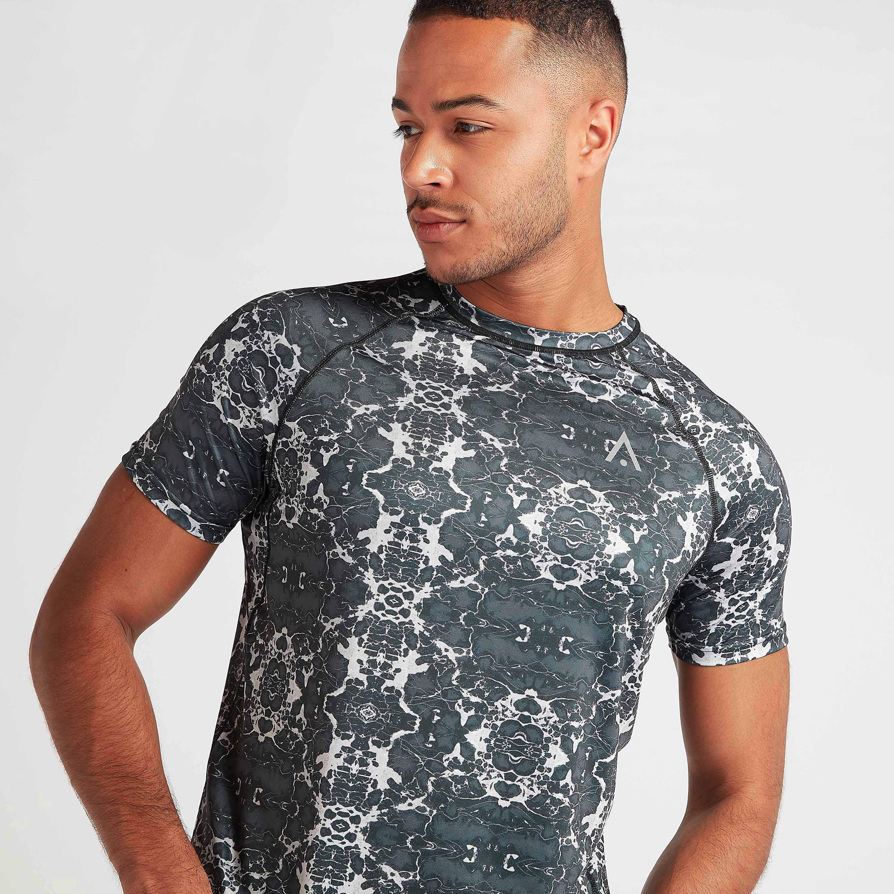 Printed Crew Neck T-shirt with Short Sleeves-men-clothing-sportswearandactivewear-tshirtsandpolos-image-5