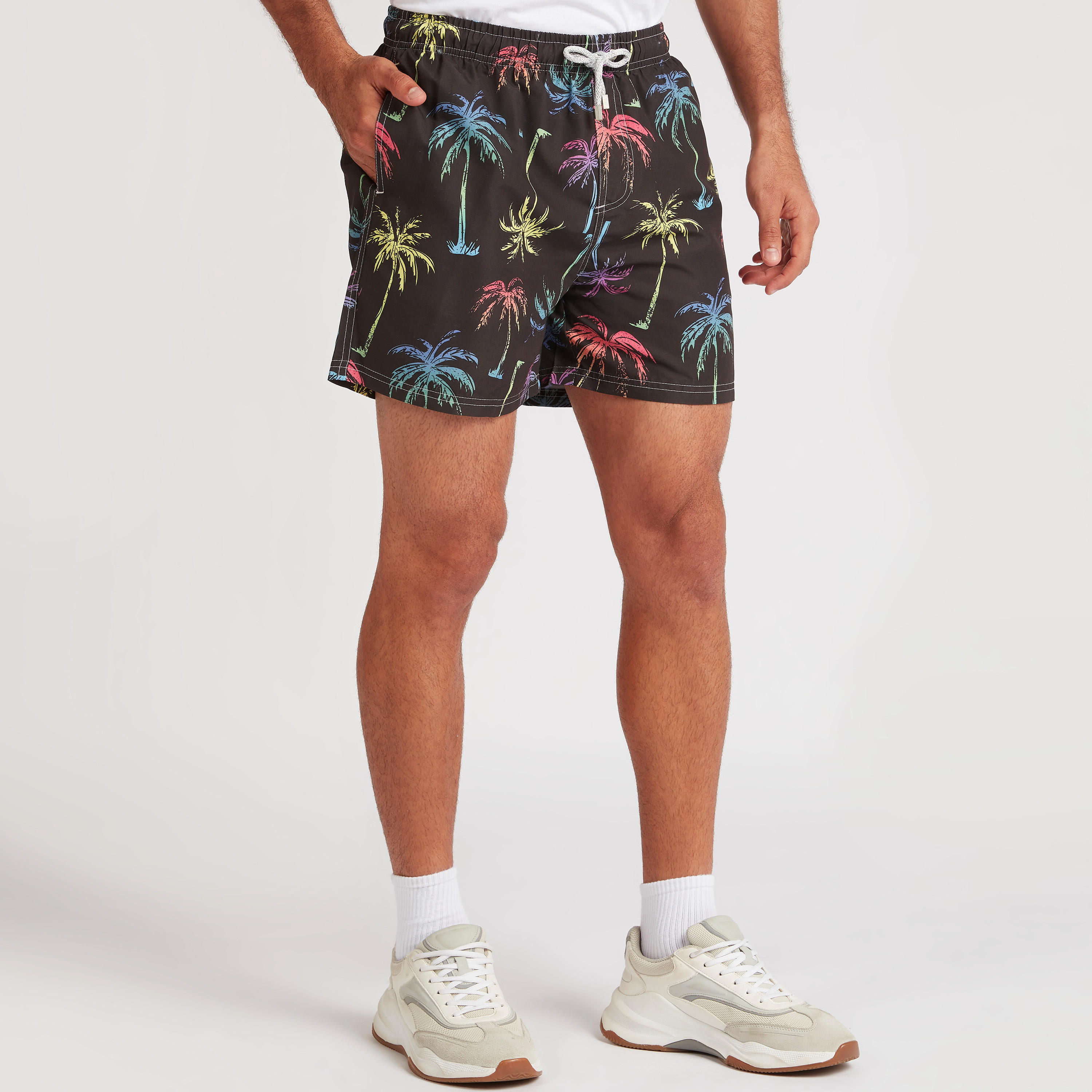 Printed Shorts with Drawstring Closure and Pockets-men-clothing-bottoms-shorts-image-1